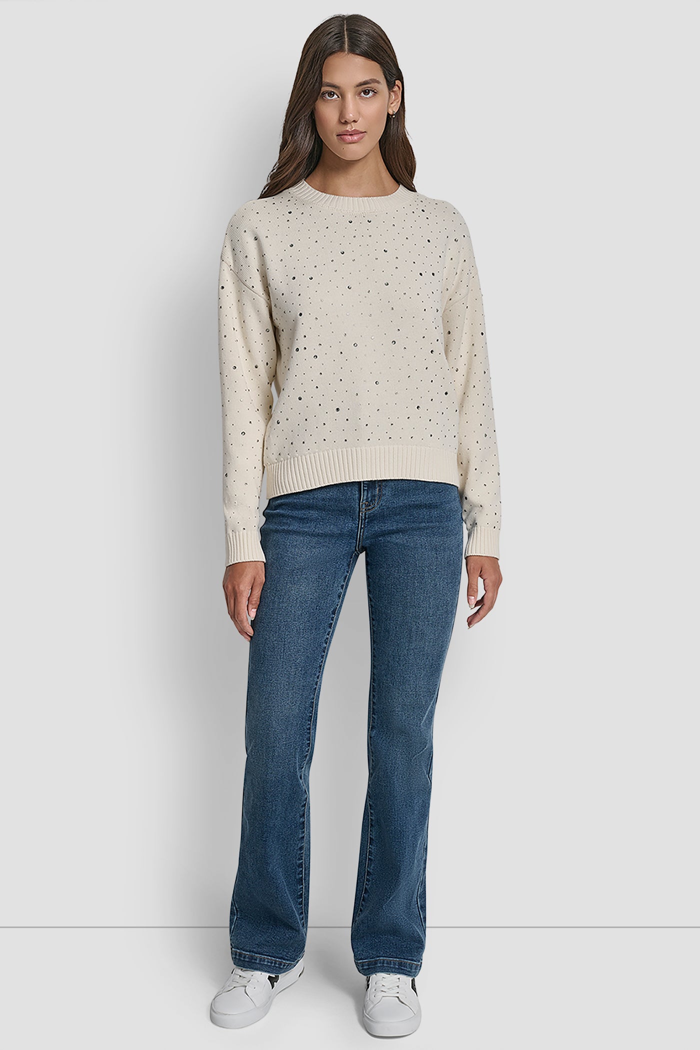 LONG SLEEVE RHINESTONE CREW NECK SWEATER VIEW 4 | New Arrivals LONG SLEEVE RHINESTONE CREW NECK SWEATER VIEW 4 | New Arrivals