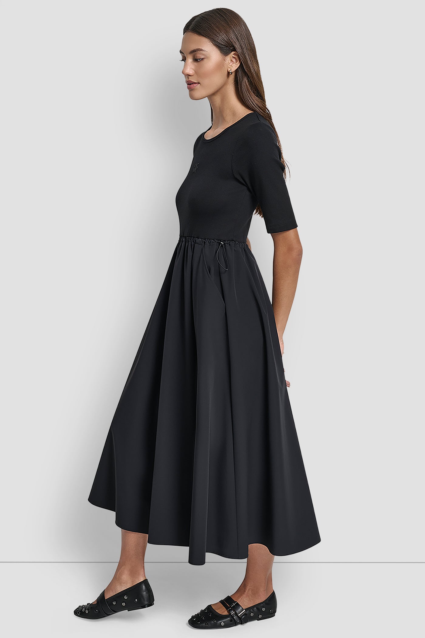 RIB TANK DRESS WITH POPLIN SKIRT VIEW 3 | Dresses & Jumpsuits RIB TANK DRESS WITH POPLIN SKIRT VIEW 3 | Dresses & Jumpsuits