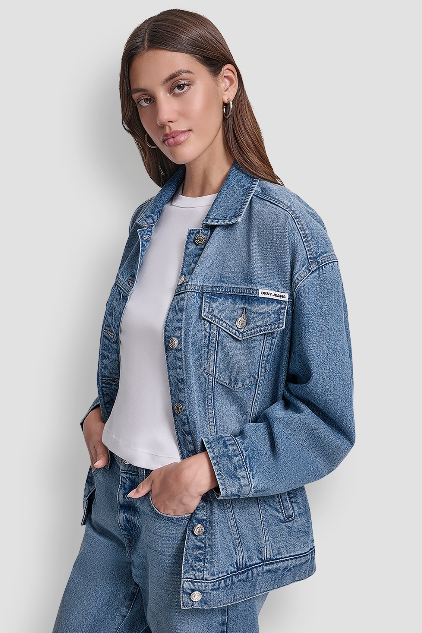 MAXI DENIM TRUCKER JACKET VIEW 3 | Jackets & Trench Coats MAXI DENIM TRUCKER JACKET VIEW 3 | Jackets & Trench Coats