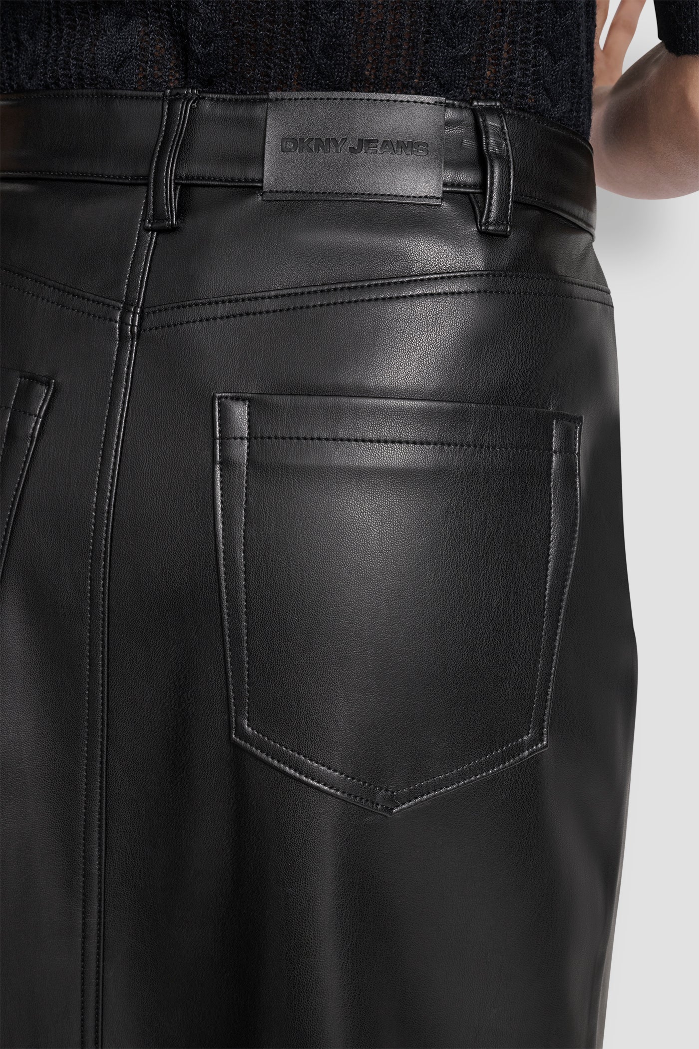 FAUX LEATHER MIDI COLUMN SKIRT VIEW 5 | DKNY Promo FAUX LEATHER MIDI COLUMN SKIRT VIEW 5 | DKNY Promo