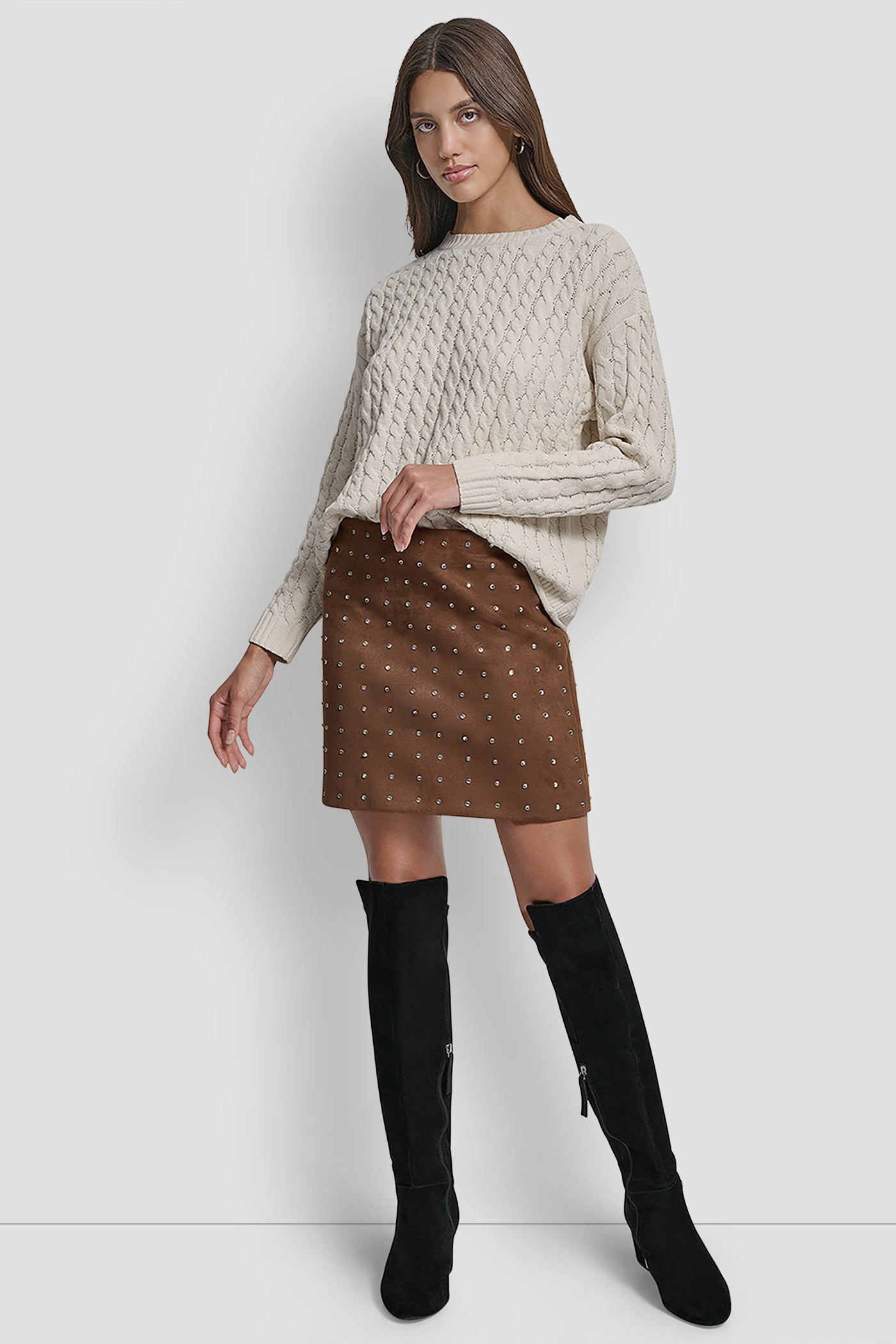 EMBELLISHED FAUX SUEDE MINI SKIRT View 2 | Women's Clearance EMBELLISHED FAUX SUEDE MINI SKIRT View 2 | Women's Clearance