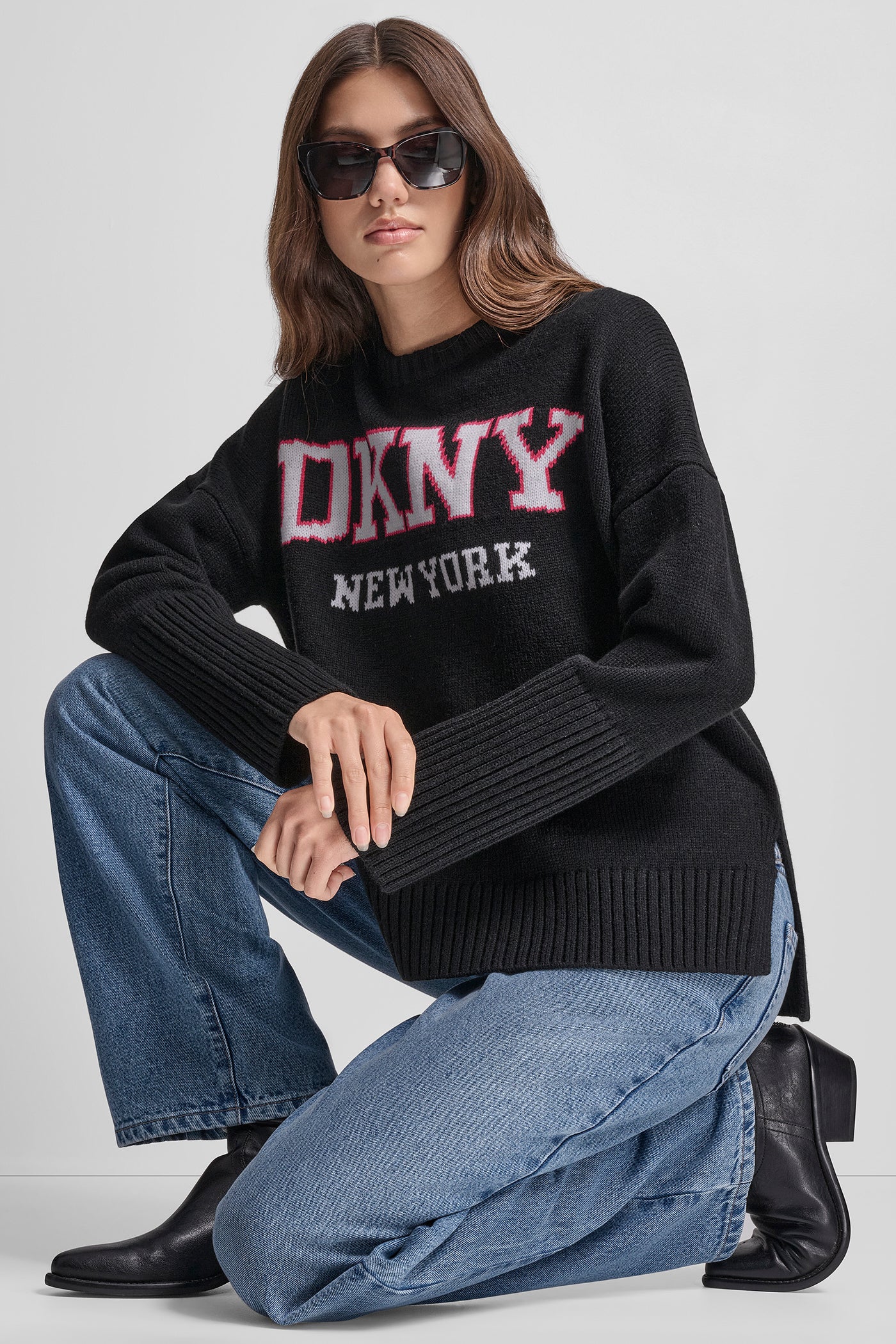 VARSITY LOGO INTARSIA CREW NECK RELAXED SWEATER VIEW 6 | All Products VARSITY LOGO INTARSIA CREW NECK RELAXED SWEATER VIEW 6 | All Products