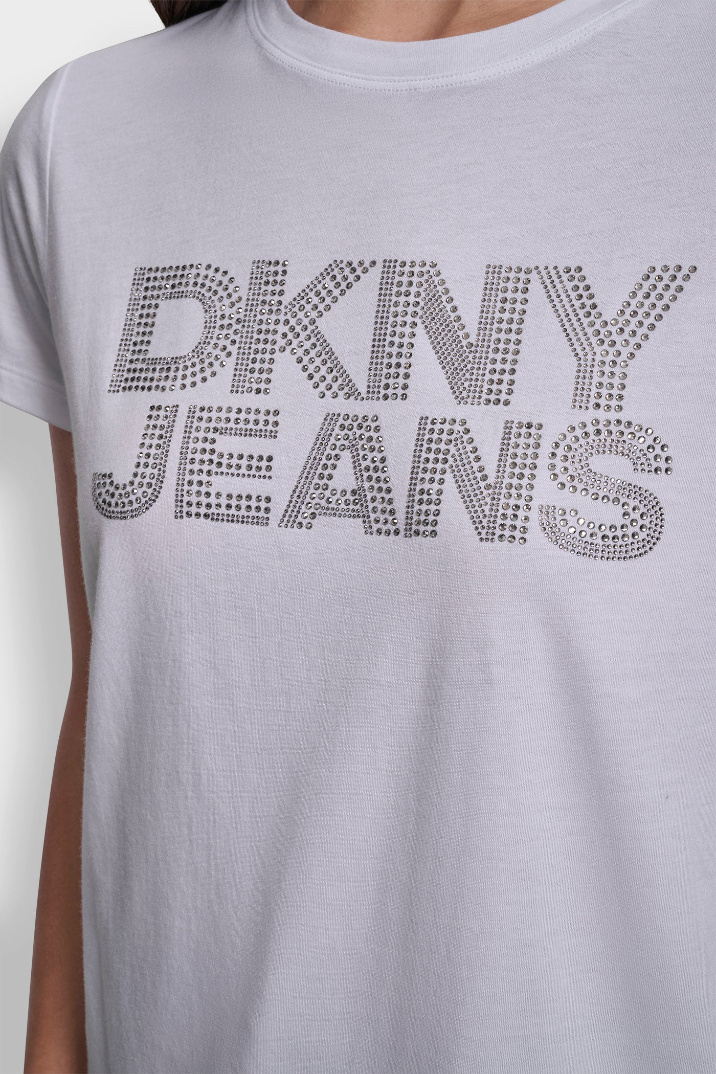 DKNY JEANS STACKED MIXED RHINESTONE LOGO CREW NECK VIEW 4 | Tees & Tanks DKNY JEANS STACKED MIXED RHINESTONE LOGO CREW NECK VIEW 4 | Tees & Tanks