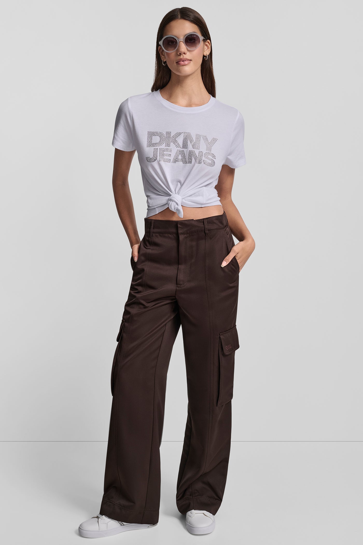 DKNY JEANS STACKED MIXED RHINESTONE LOGO CREW NECK VIEW 6 | Tees & Tanks DKNY JEANS STACKED MIXED RHINESTONE LOGO CREW NECK VIEW 6 | Tees & Tanks