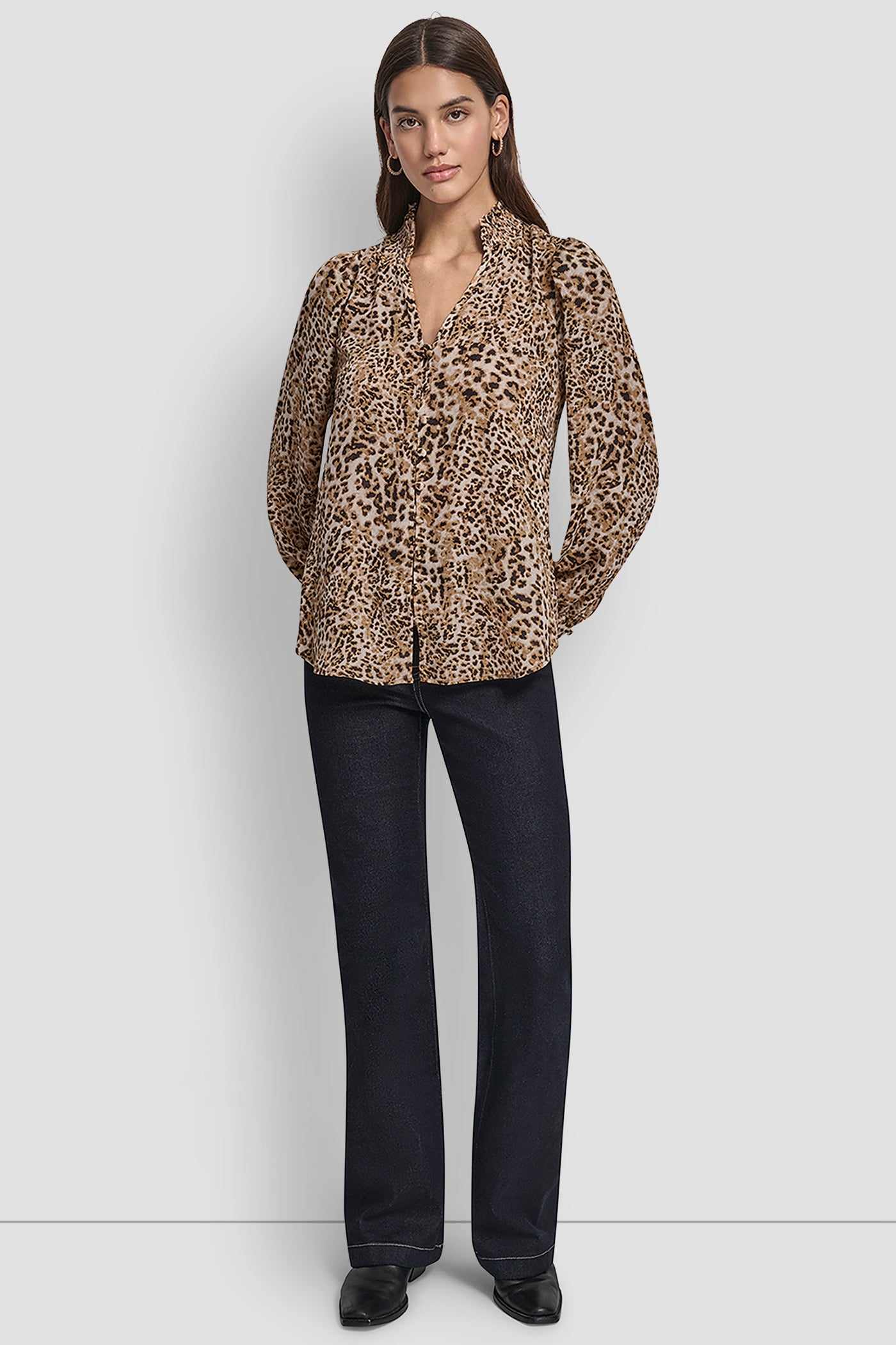 SMOCKED COLLAR SHIRT WITH PUFF VOLUME SLEEVE VIEW 6 | WOMEN'S SWEATERS & TOPS SMOCKED COLLAR SHIRT WITH PUFF VOLUME SLEEVE VIEW 6 | WOMEN'S SWEATERS & TOPS