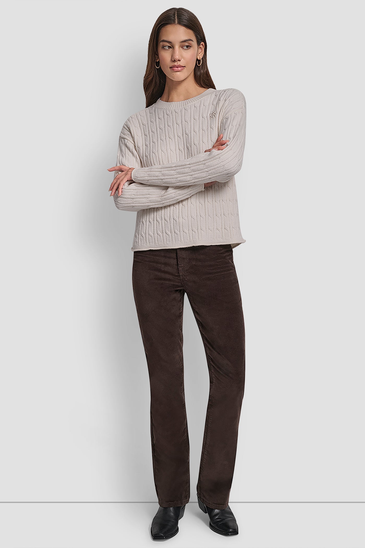 CABLE LONG SLEEVE CREW NECK WITH BABY ROLL AT HEM VIEW 5 | New Arrivals CABLE LONG SLEEVE CREW NECK WITH BABY ROLL AT HEM VIEW 5 | New Arrivals