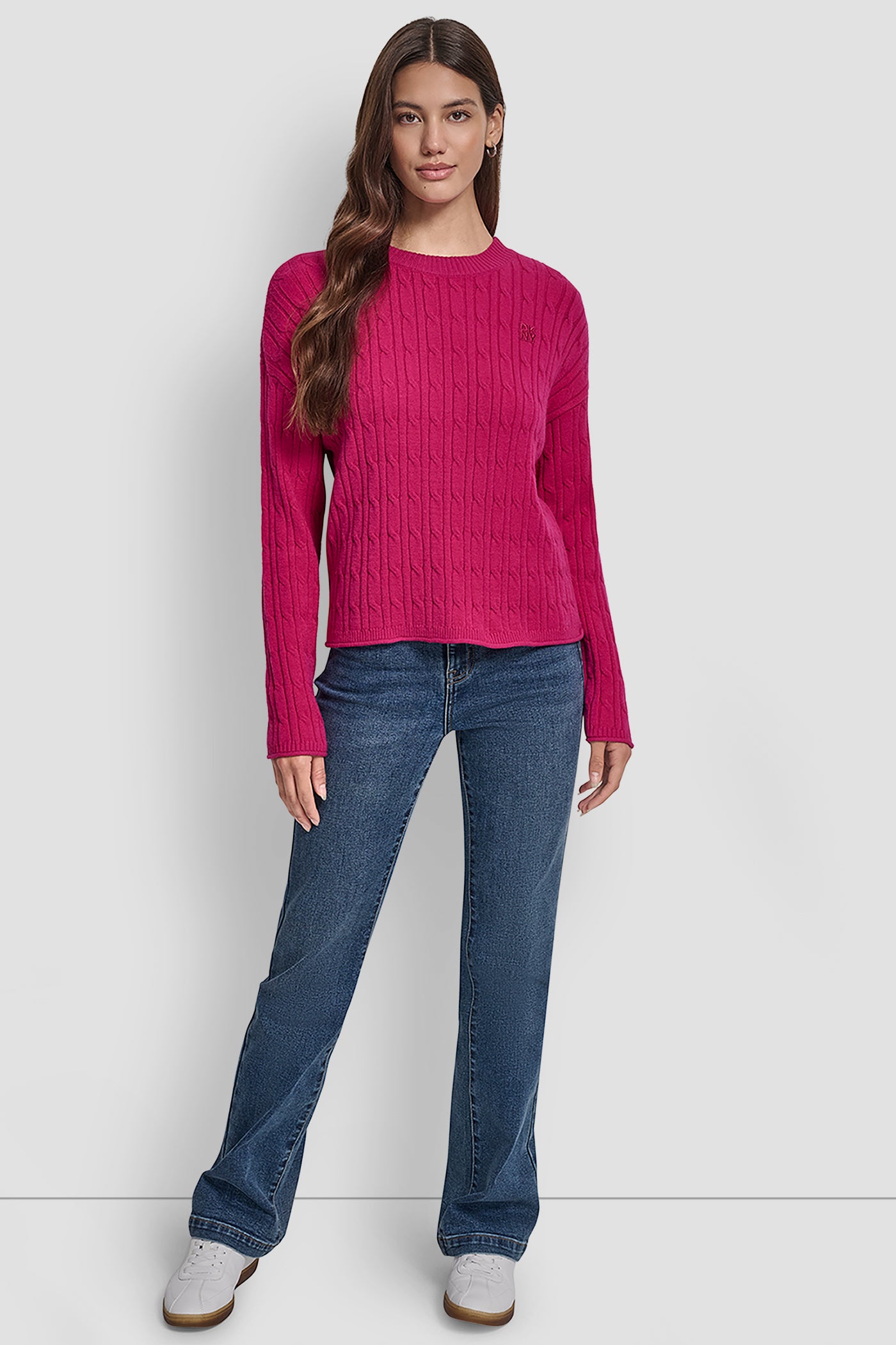 CABLE LONG SLEEVE CREW NECK WITH BABY ROLL AT HEM VIEW 5 | New Arrivals CABLE LONG SLEEVE CREW NECK WITH BABY ROLL AT HEM VIEW 5 | New Arrivals