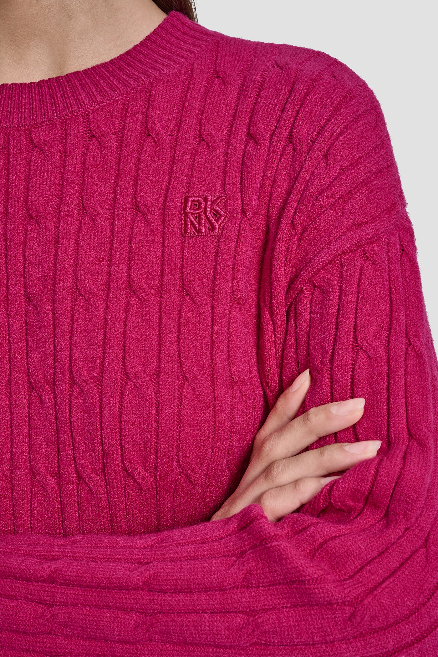 CABLE LONG SLEEVE CREW NECK WITH BABY ROLL AT HEM VIEW 4 | New Arrivals CABLE LONG SLEEVE CREW NECK WITH BABY ROLL AT HEM VIEW 4 | New Arrivals