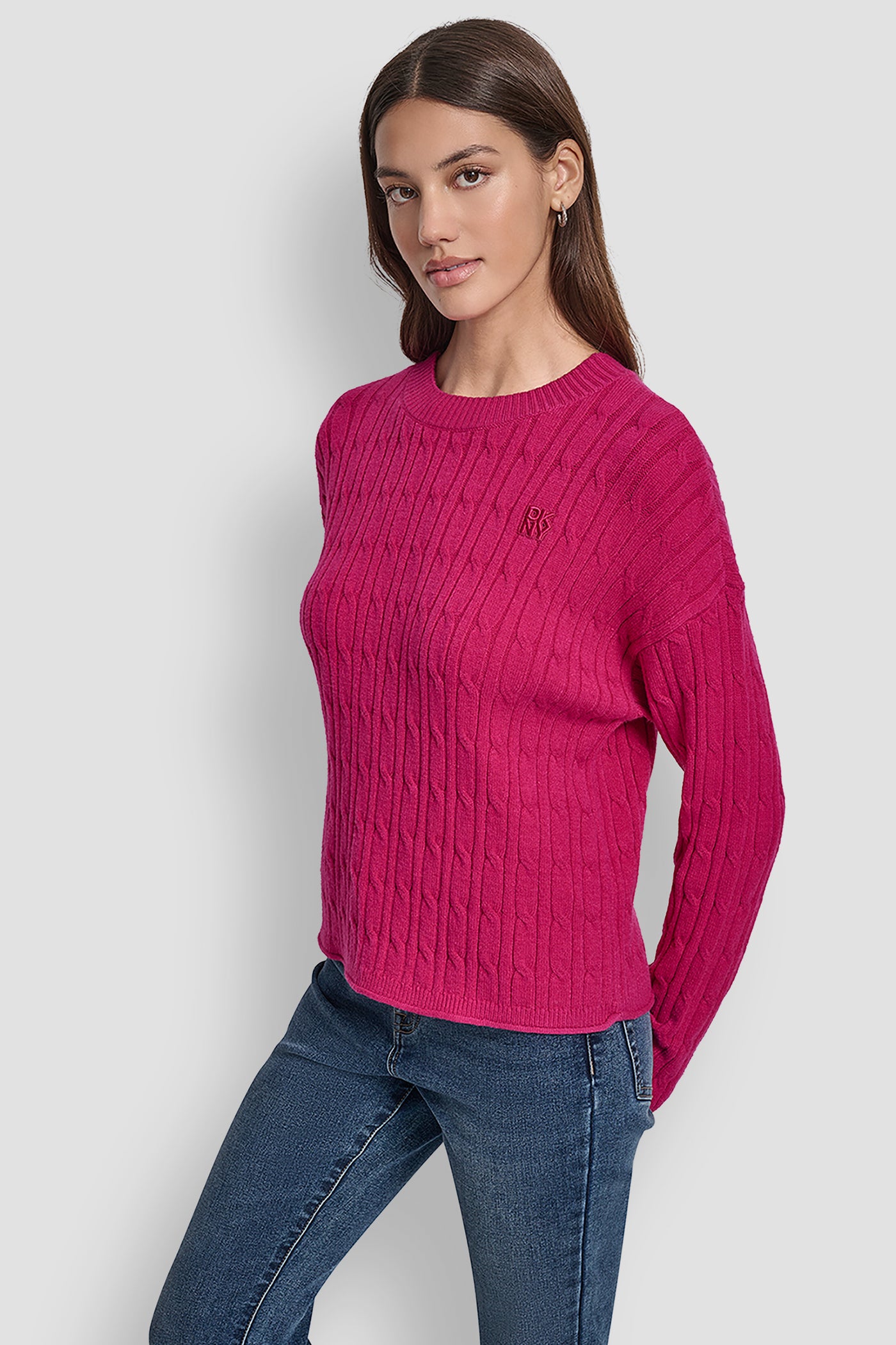 CABLE LONG SLEEVE CREW NECK WITH BABY ROLL AT HEM VIEW 3 | New Arrivals CABLE LONG SLEEVE CREW NECK WITH BABY ROLL AT HEM VIEW 3 | New Arrivals