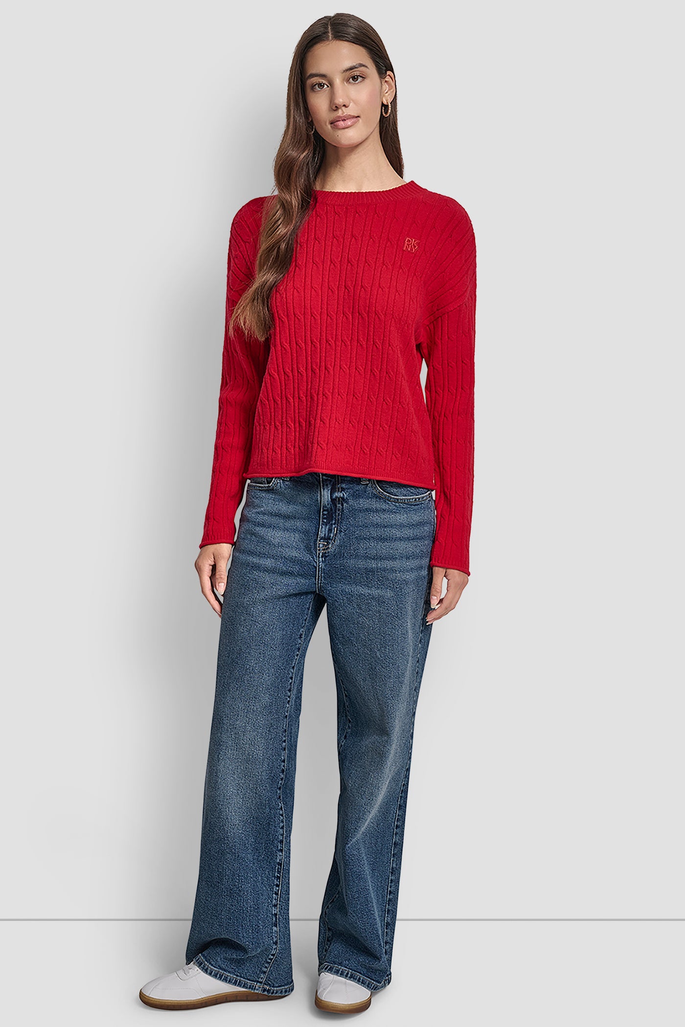 CABLE LONG SLEEVE CREW NECK WITH BABY ROLL AT HEM VIEW 5 | New Arrivals CABLE LONG SLEEVE CREW NECK WITH BABY ROLL AT HEM VIEW 5 | New Arrivals