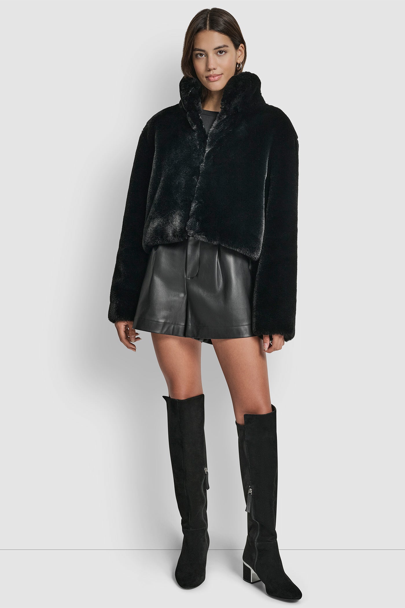 CROPPED FAUX FUR JACKET VIEW 6 | DKNY Promo CROPPED FAUX FUR JACKET VIEW 6 | DKNY Promo