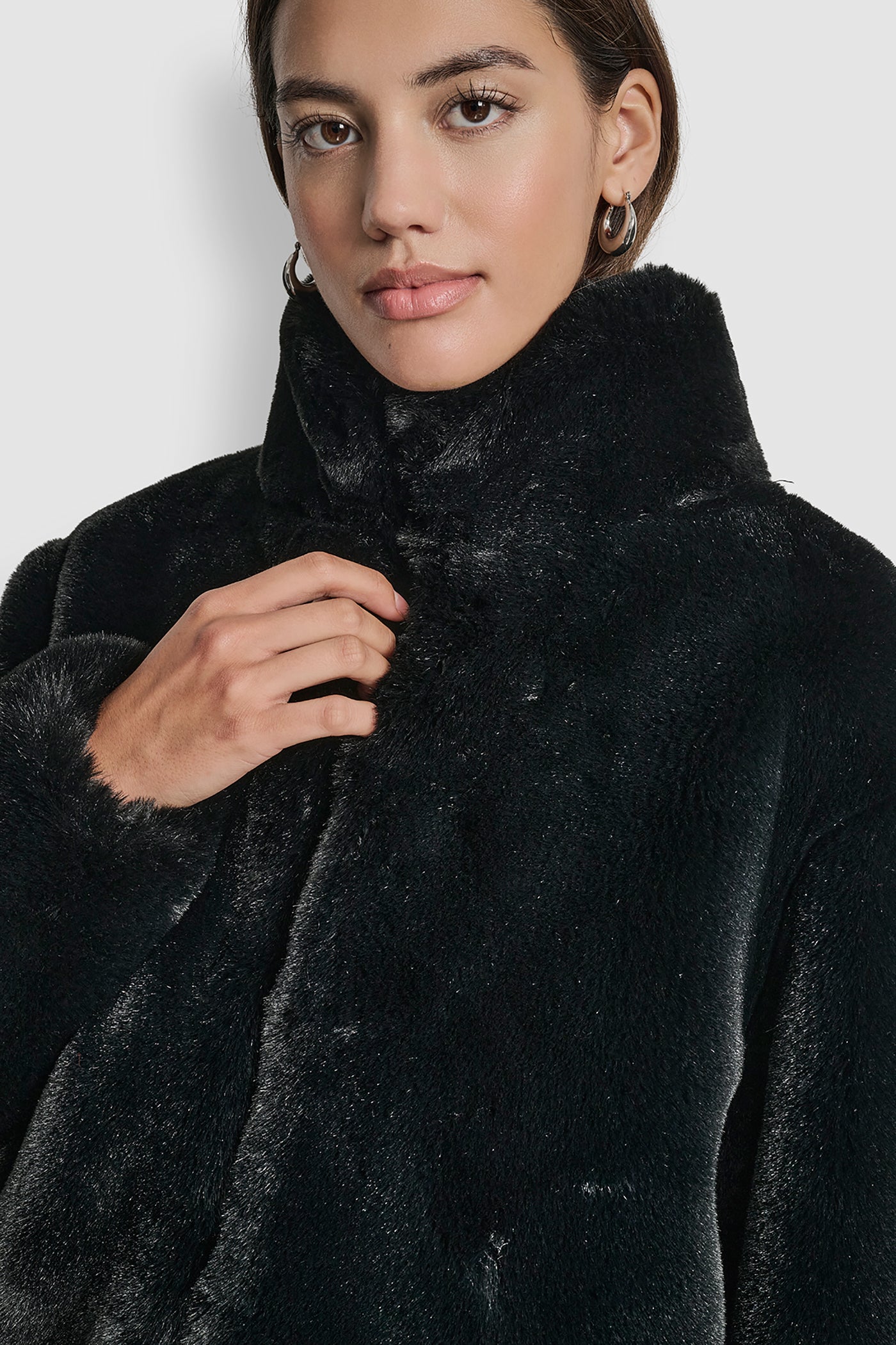 CROPPED FAUX FUR JACKET VIEW 4 | DKNY Promo CROPPED FAUX FUR JACKET VIEW 4 | DKNY Promo