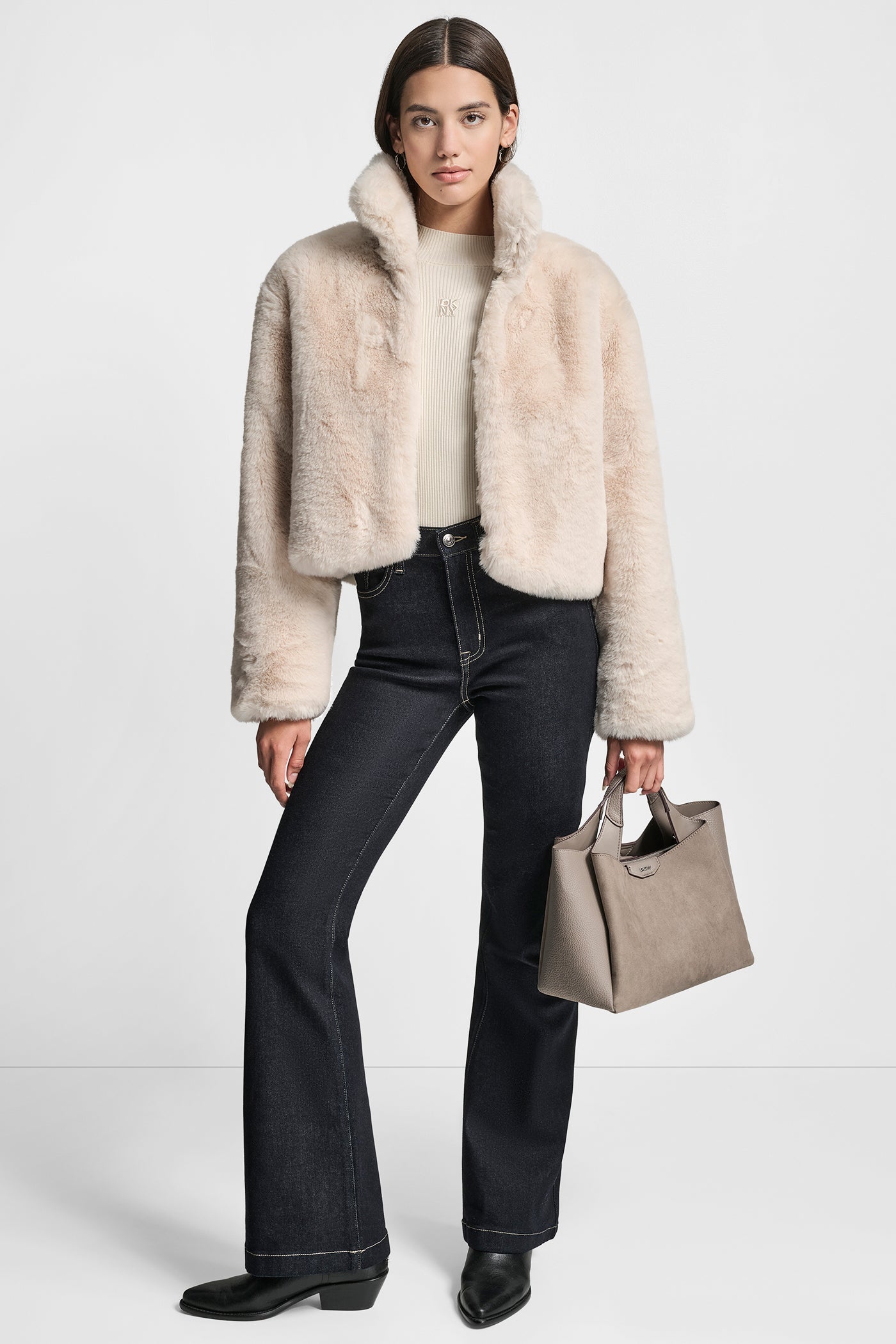 CROPPED FAUX FUR JACKET VIEW 6 | DKNY Promo CROPPED FAUX FUR JACKET VIEW 6 | DKNY Promo