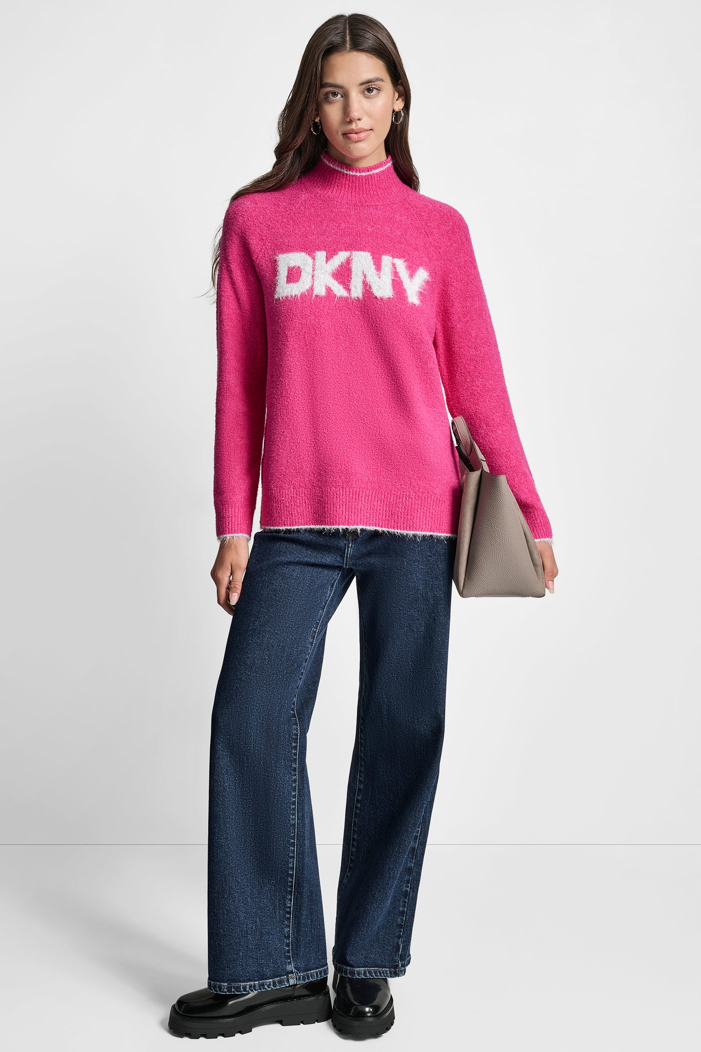DKNY TINSEL LOGO LONG SLEEVE RAGLAN SWEATER VIEW 6 | New Arrivals DKNY TINSEL LOGO LONG SLEEVE RAGLAN SWEATER VIEW 6 | New Arrivals