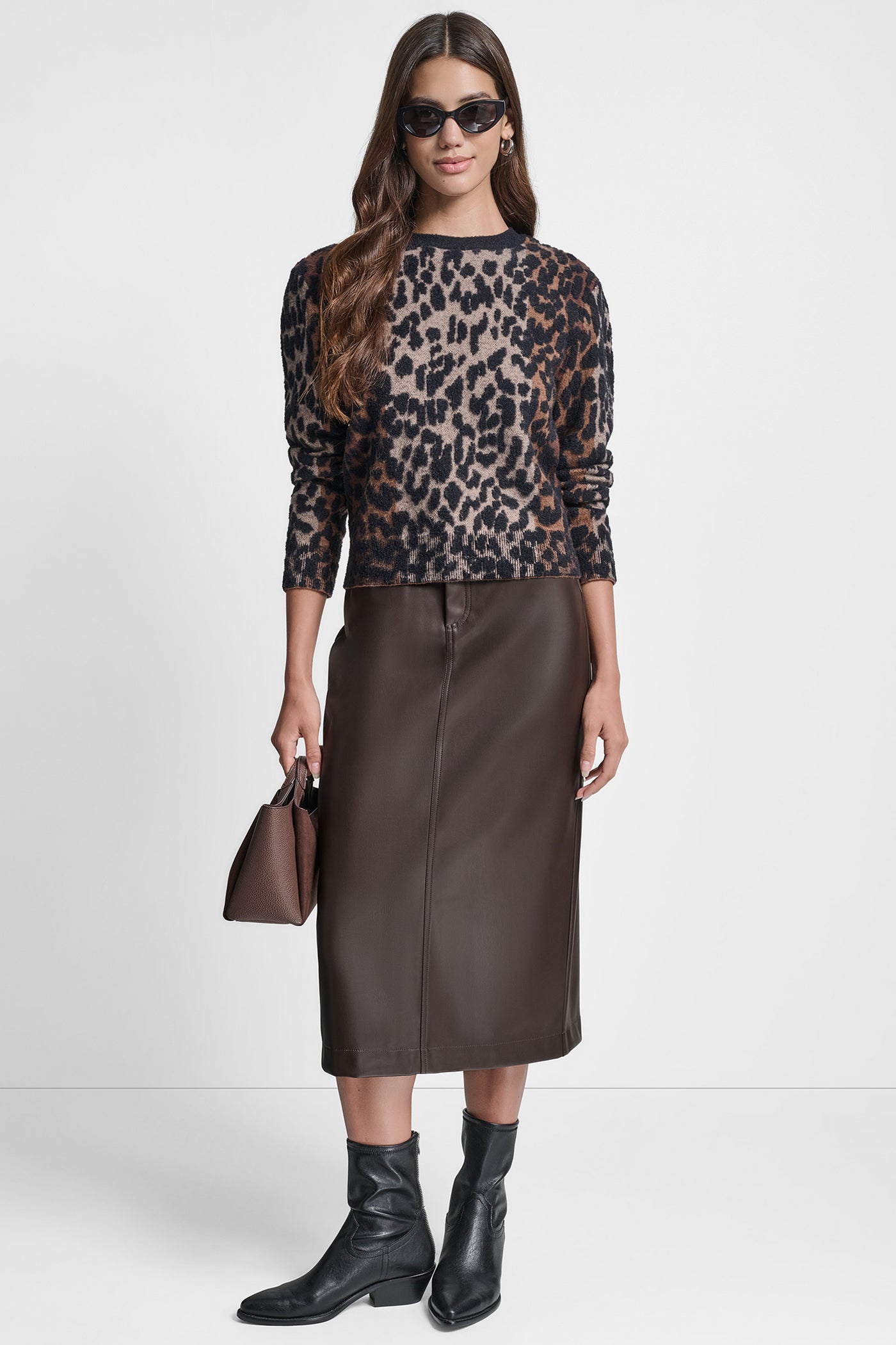 FAUX LEATHER MIDI COLUMN SKIRT VIEW 5 | DKNY Promo FAUX LEATHER MIDI COLUMN SKIRT VIEW 5 | DKNY Promo