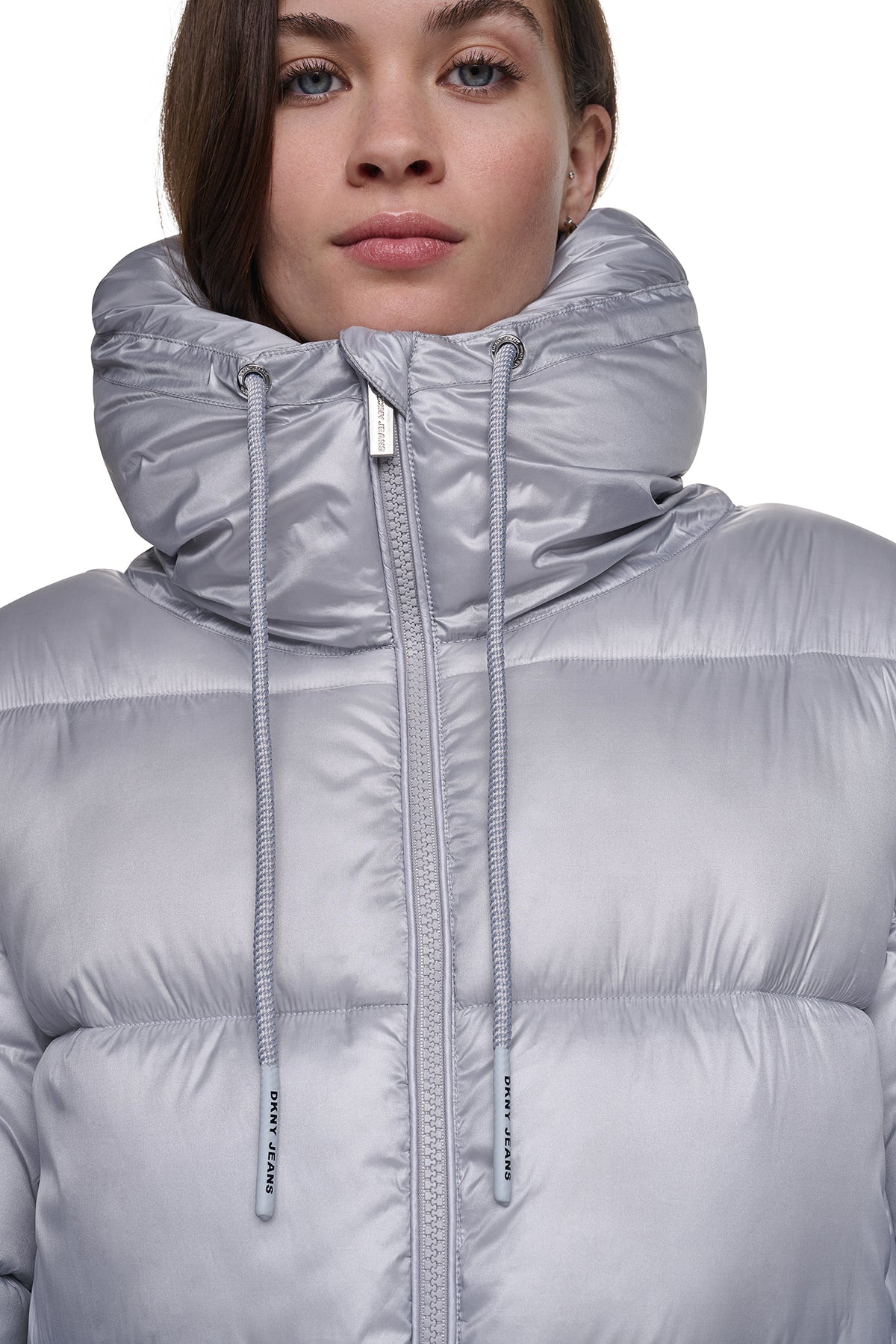 QUILTED PUFFER WITH DRAMA COLLAR VIEW 2
