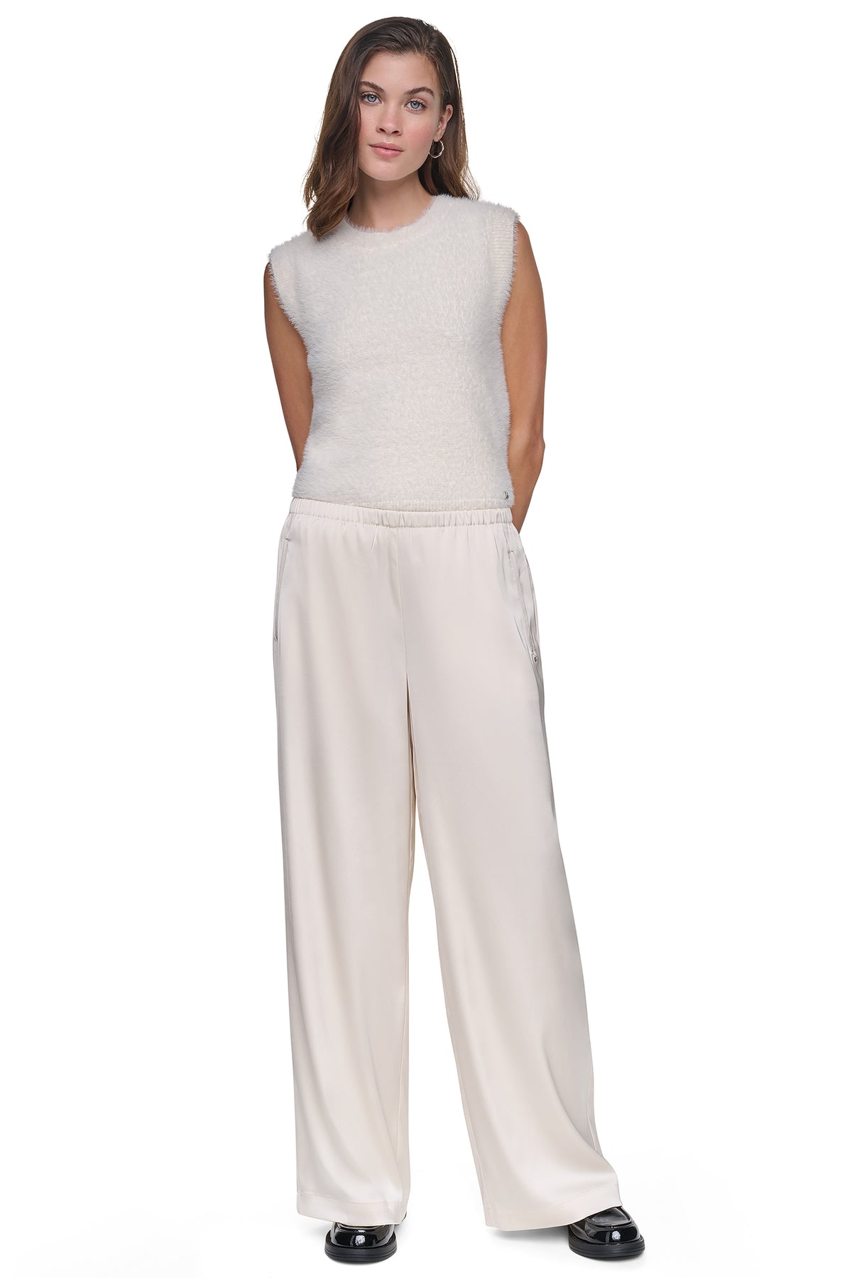 HIGH-RISE SATIN PULL-ON PANT VIEW 2