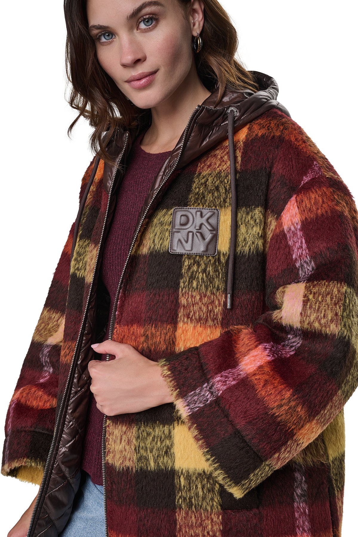 PLAID HOODED CAPE COAT View 2 | Coat's Sale PLAID HOODED CAPE COAT View 2 | Coat's Sale