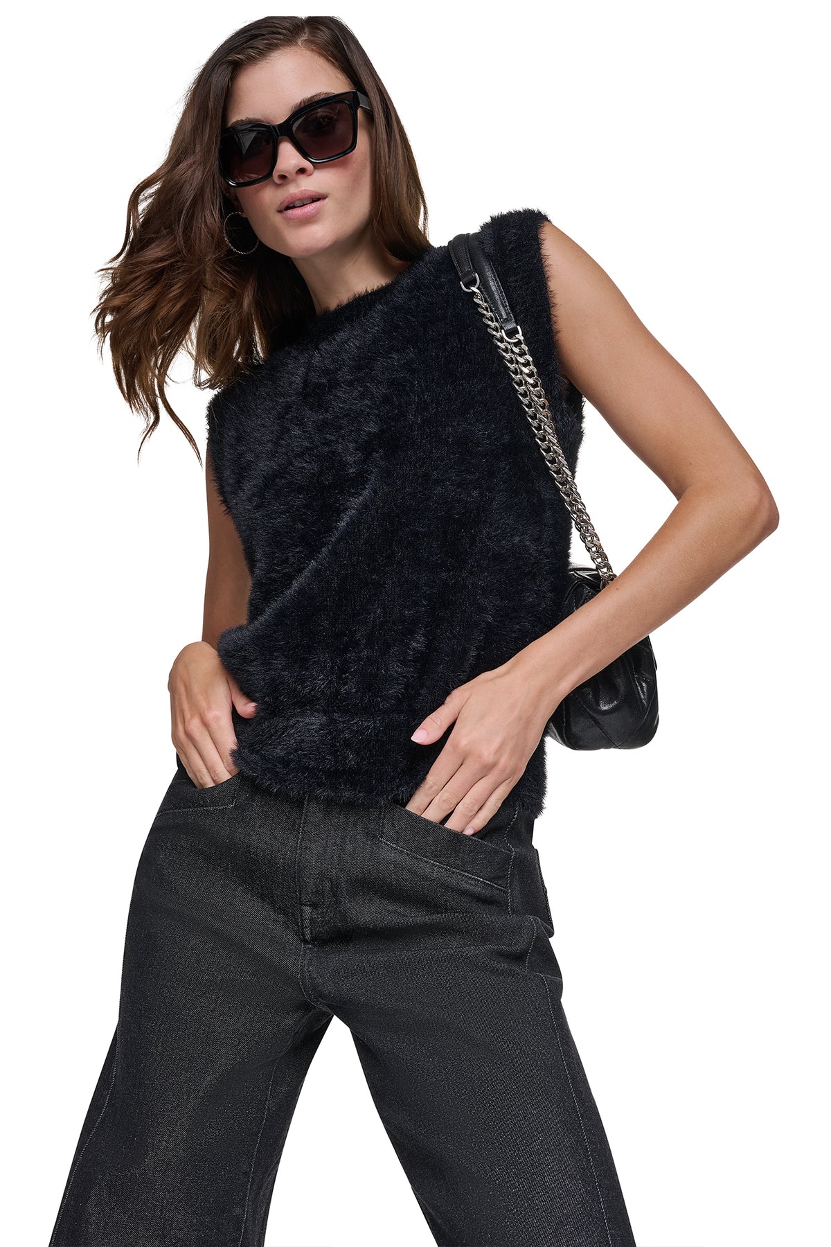 SLEEVLESS BRUSHED SWEATER VEST View 1 | Under $100 SLEEVLESS BRUSHED SWEATER VEST View 1 | Under $100