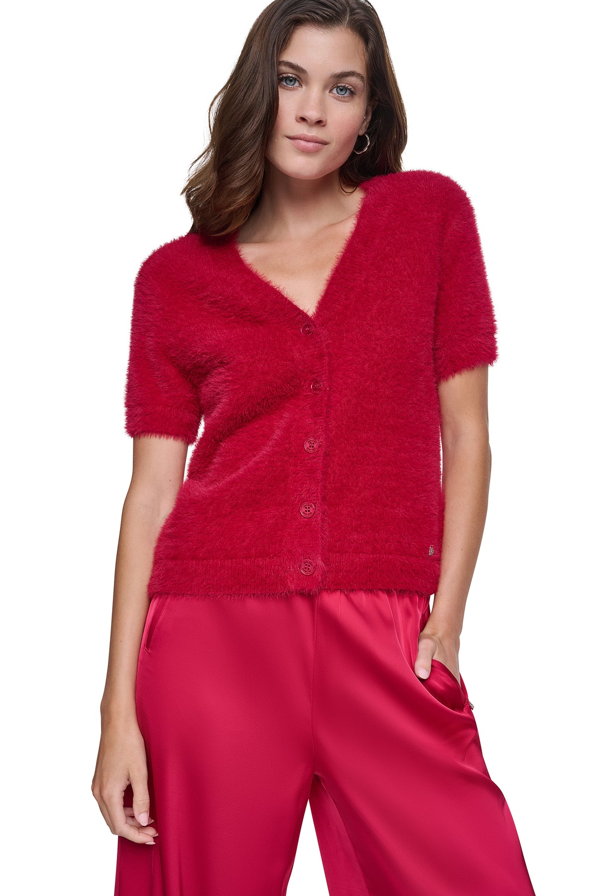 BRUSHED V-NECK CARDIGAN View 2 | Under $100 BRUSHED V-NECK CARDIGAN View 2 | Under $100