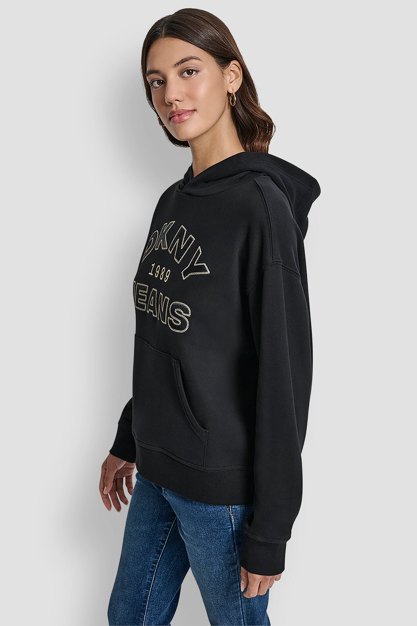 DKNY JEANS SATIN APPLIQUE CHAINSTITCH LOGO SWEATSHIRT VIEW 3 | New clothing DKNY JEANS SATIN APPLIQUE CHAINSTITCH LOGO SWEATSHIRT VIEW 3 | New clothing