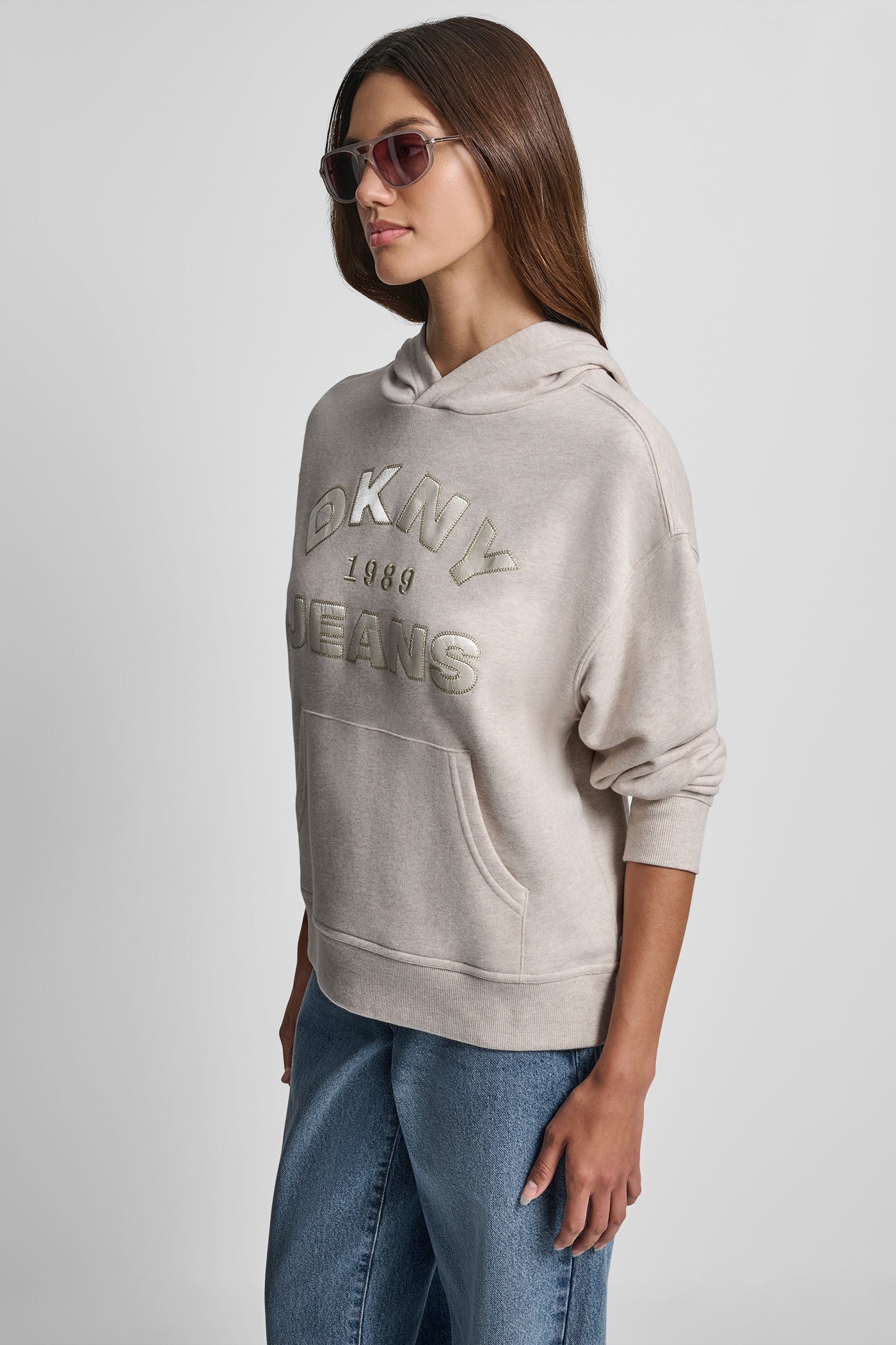 DKNY JEANS SATIN APPLIQUE CHAINSTITCH LOGO SWEATSHIRT VIEW 3 | Sweatshirts & Joggers DKNY JEANS SATIN APPLIQUE CHAINSTITCH LOGO SWEATSHIRT VIEW 3 | Sweatshirts & Joggers
