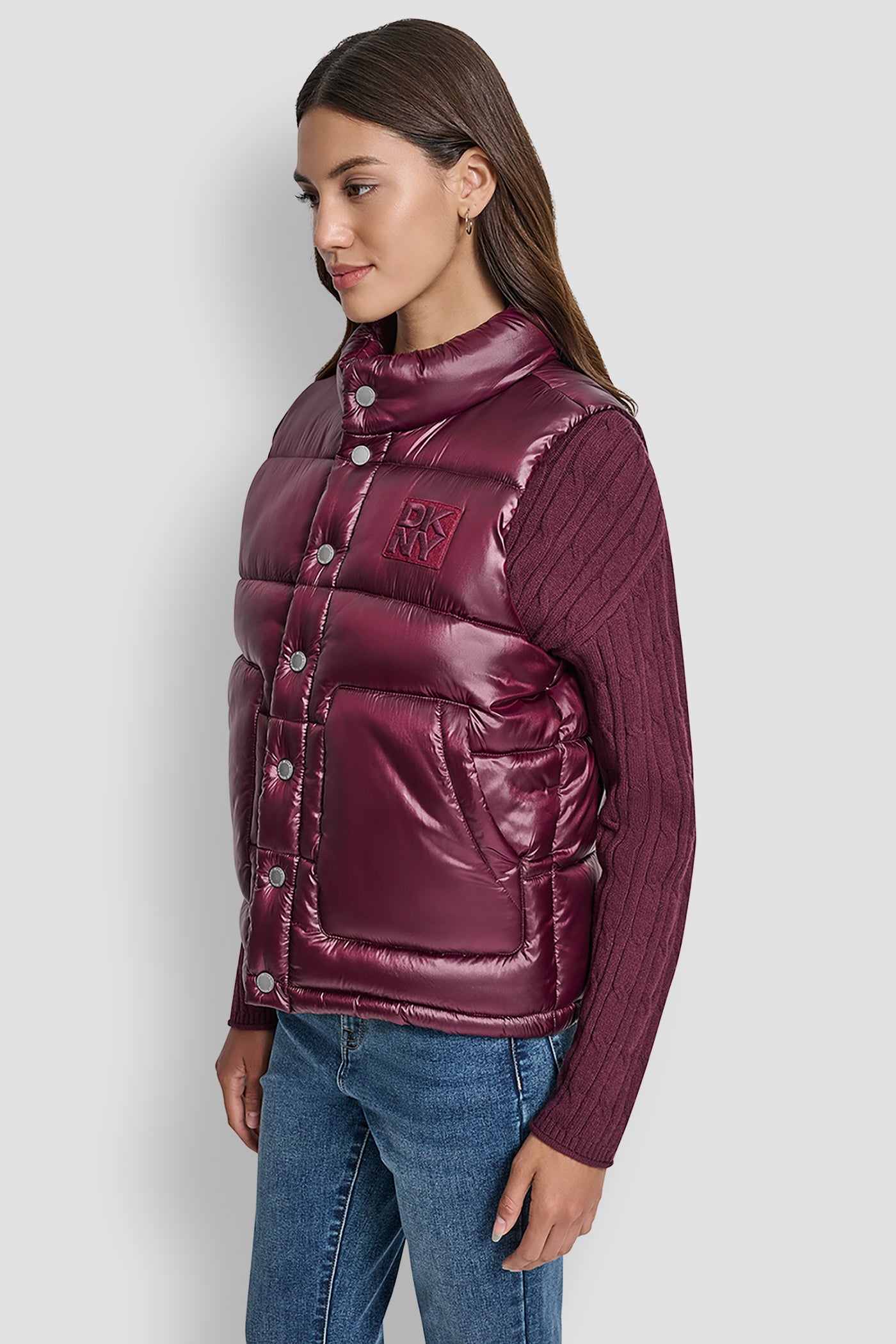 QUILTED MOCK NECK LOGO PUFFER VEST VIEW 3 | WOMENS COATS & JACKETS QUILTED MOCK NECK LOGO PUFFER VEST VIEW 3 | WOMENS COATS & JACKETS