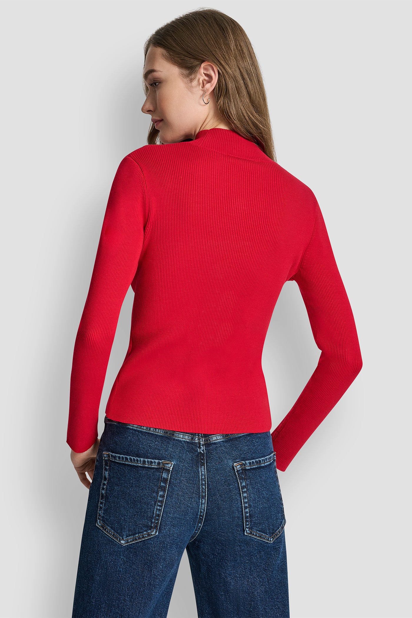 RIB LONG SLEEVE MOCK NECK WITH RHINESTONES AT CUFF VIEW 7 | New clothing RIB LONG SLEEVE MOCK NECK WITH RHINESTONES AT CUFF VIEW 7 | New clothing