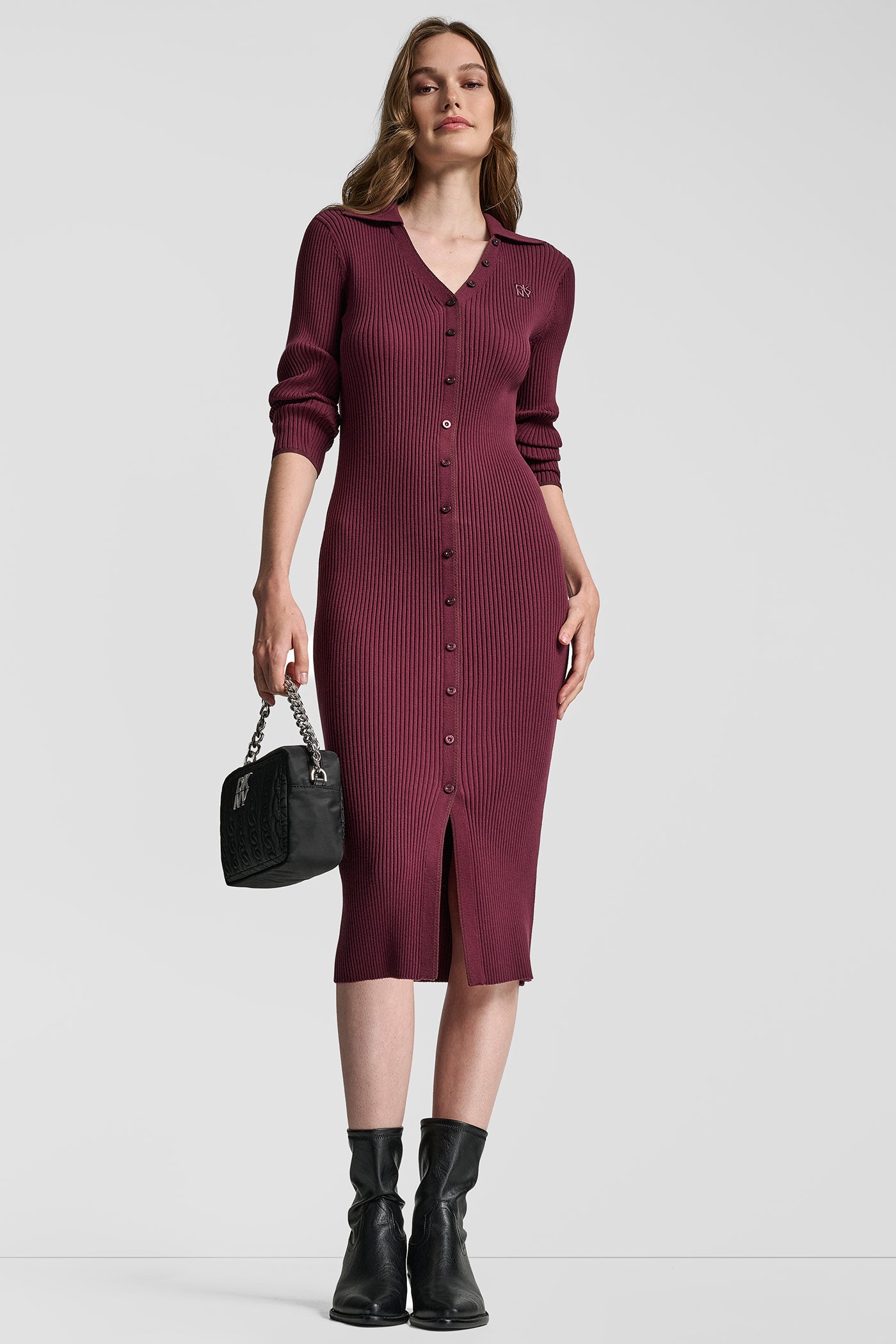 RIB-KNIT MIDI POLO DRESS VIEW 1 | Dresses & Jumpsuits RIB-KNIT MIDI POLO DRESS VIEW 1 | Dresses & Jumpsuits