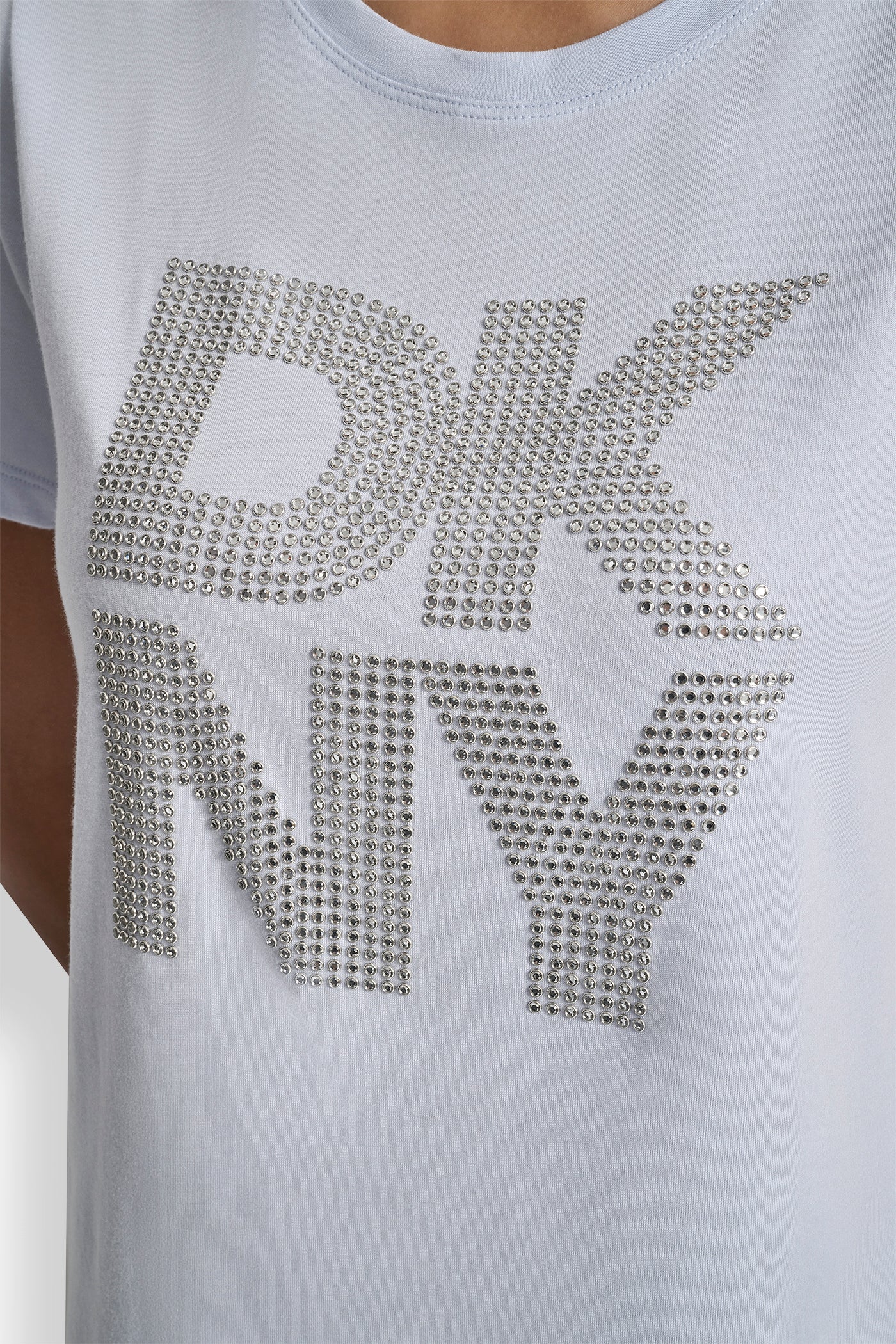 DKNY STACKED RHINESTONE LOGO TEE View 2 | Gifts Under $100 DKNY STACKED RHINESTONE LOGO TEE View 2 | Gifts Under $100