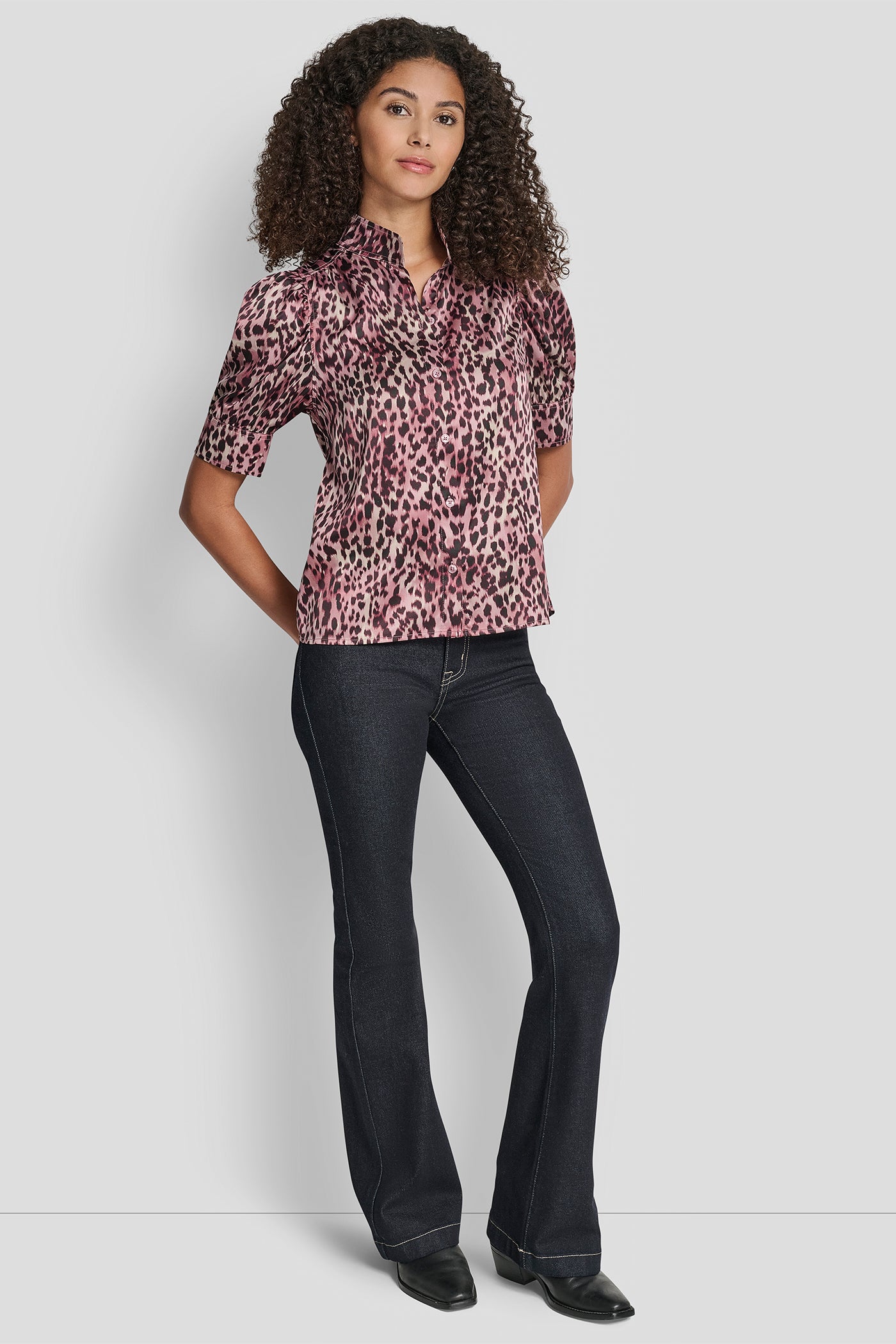 PUFF SLEEVE SHIRT WITH STAND COLLAR VIEW 6 | New Arrivals PUFF SLEEVE SHIRT WITH STAND COLLAR VIEW 6 | New Arrivals