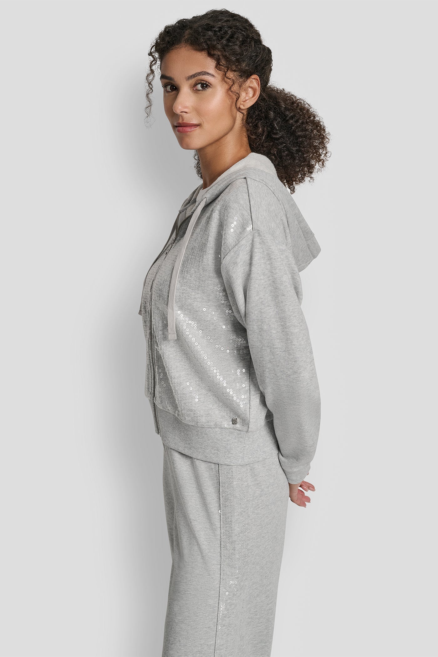SEQUIN ZIP FRONT HOODIE VIEW 3 | New Arrivals SEQUIN ZIP FRONT HOODIE VIEW 3 | New Arrivals