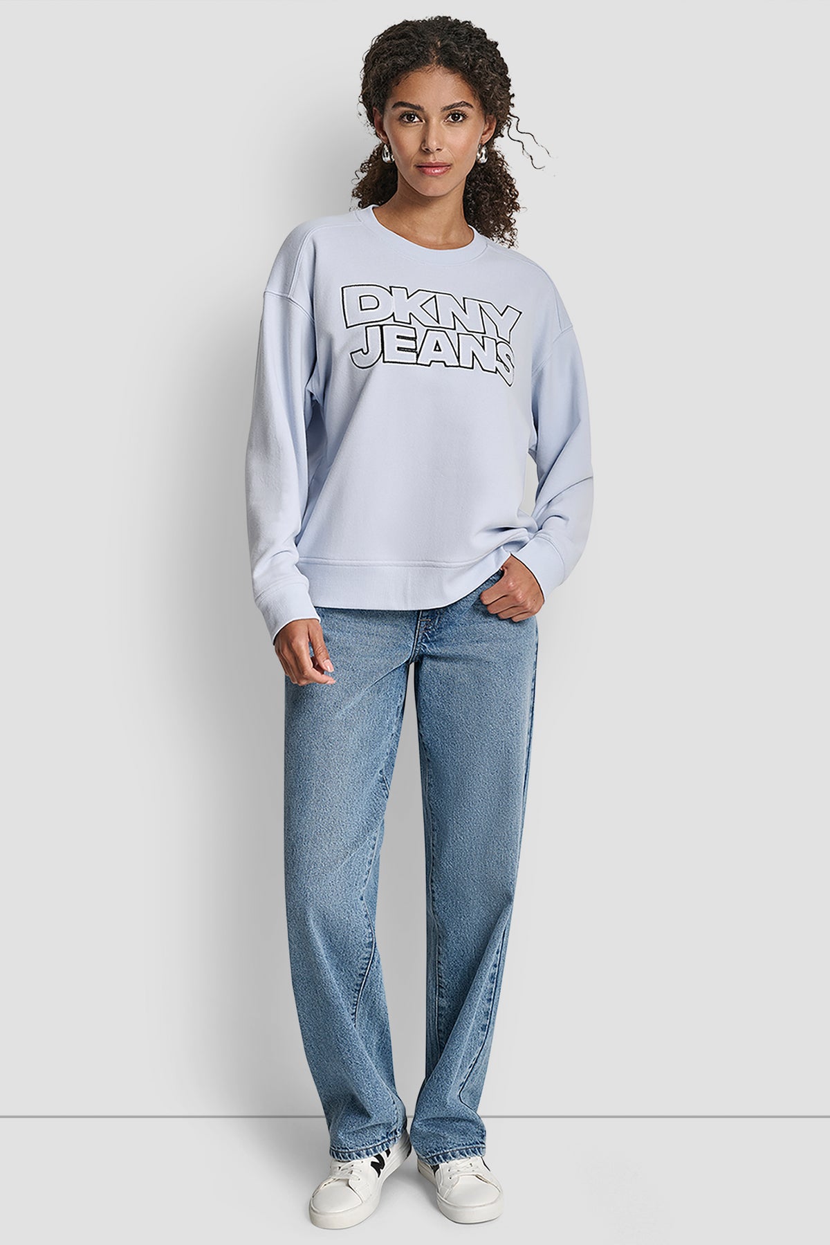Dkny Jeans Chainstitch Outline Logo Sweatshirt | Sweatshirt | DKNY