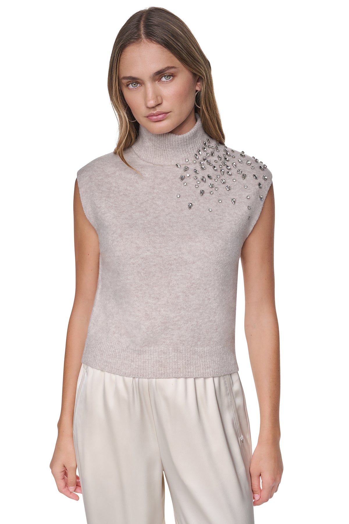 EXTENDED SHOULDER MOCK NECK SWEATER View 1 | Clothing EXTENDED SHOULDER MOCK NECK SWEATER View 1 | Clothing
