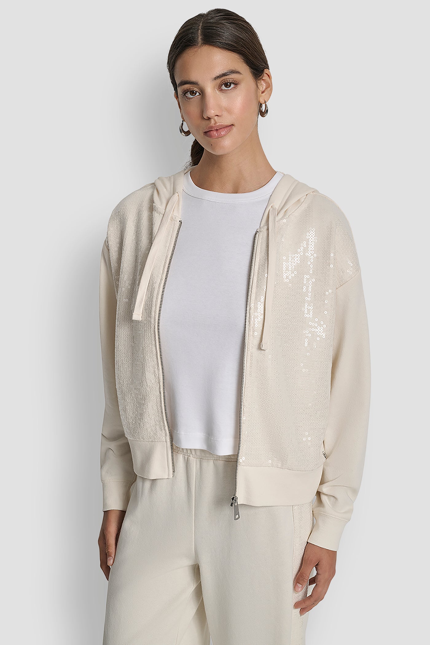 SEQUIN ZIP FRONT HOODIE VIEW 5 | New Arrivals SEQUIN ZIP FRONT HOODIE VIEW 5 | New Arrivals