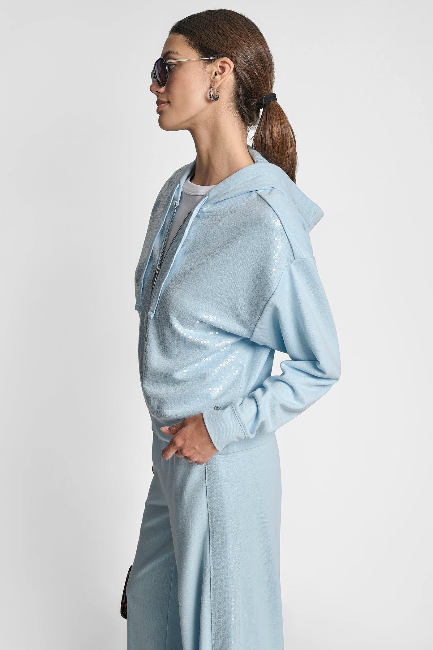 SEQUIN ZIP FRONT HOODIE VIEW 3 | New Arrivals SEQUIN ZIP FRONT HOODIE VIEW 3 | New Arrivals