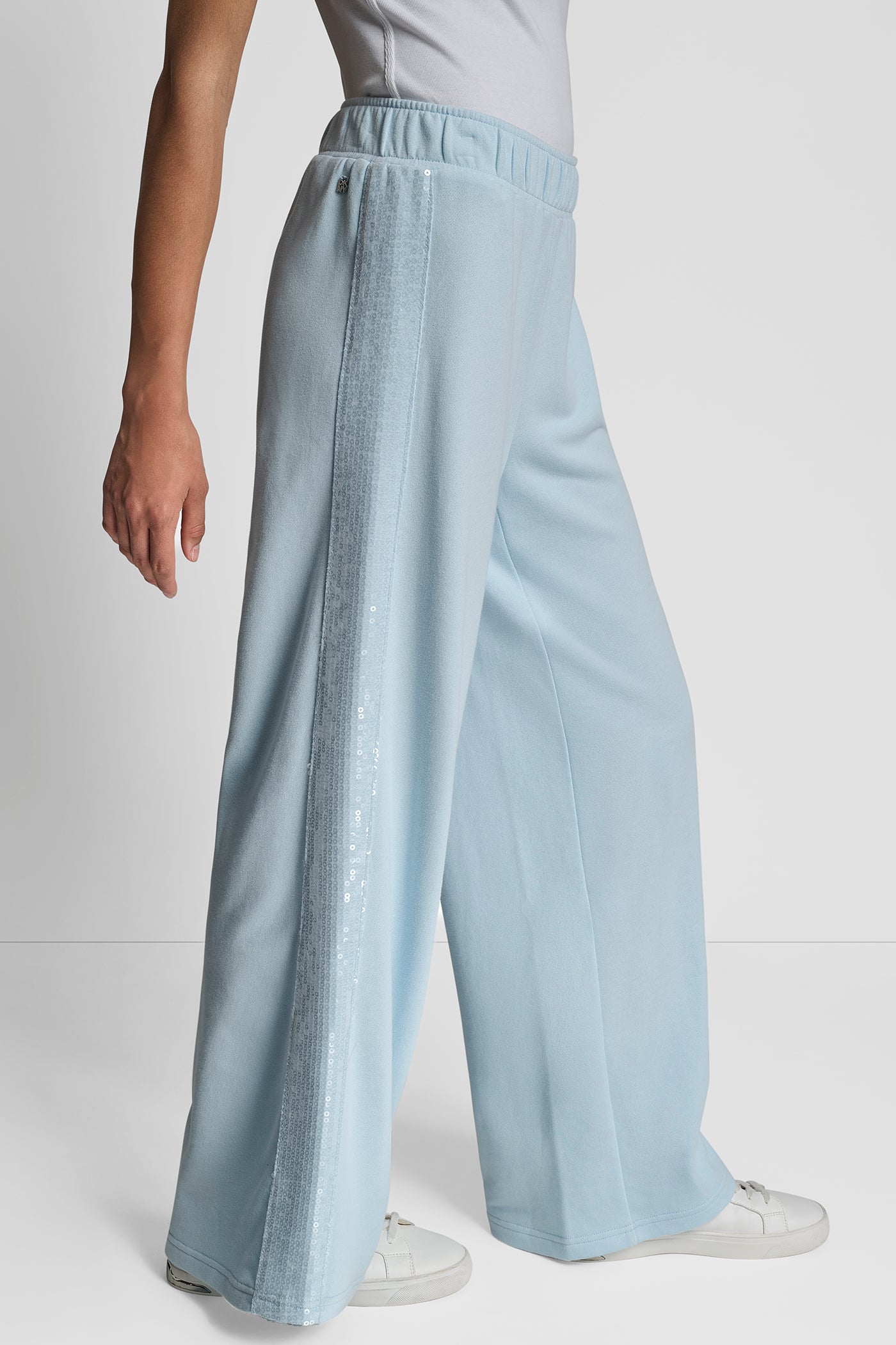 SEQUIN SIDE SEAM STRIPE WIDE LEG PANT VIEW 4 | DKNY Promo SEQUIN SIDE SEAM STRIPE WIDE LEG PANT VIEW 4 | DKNY Promo