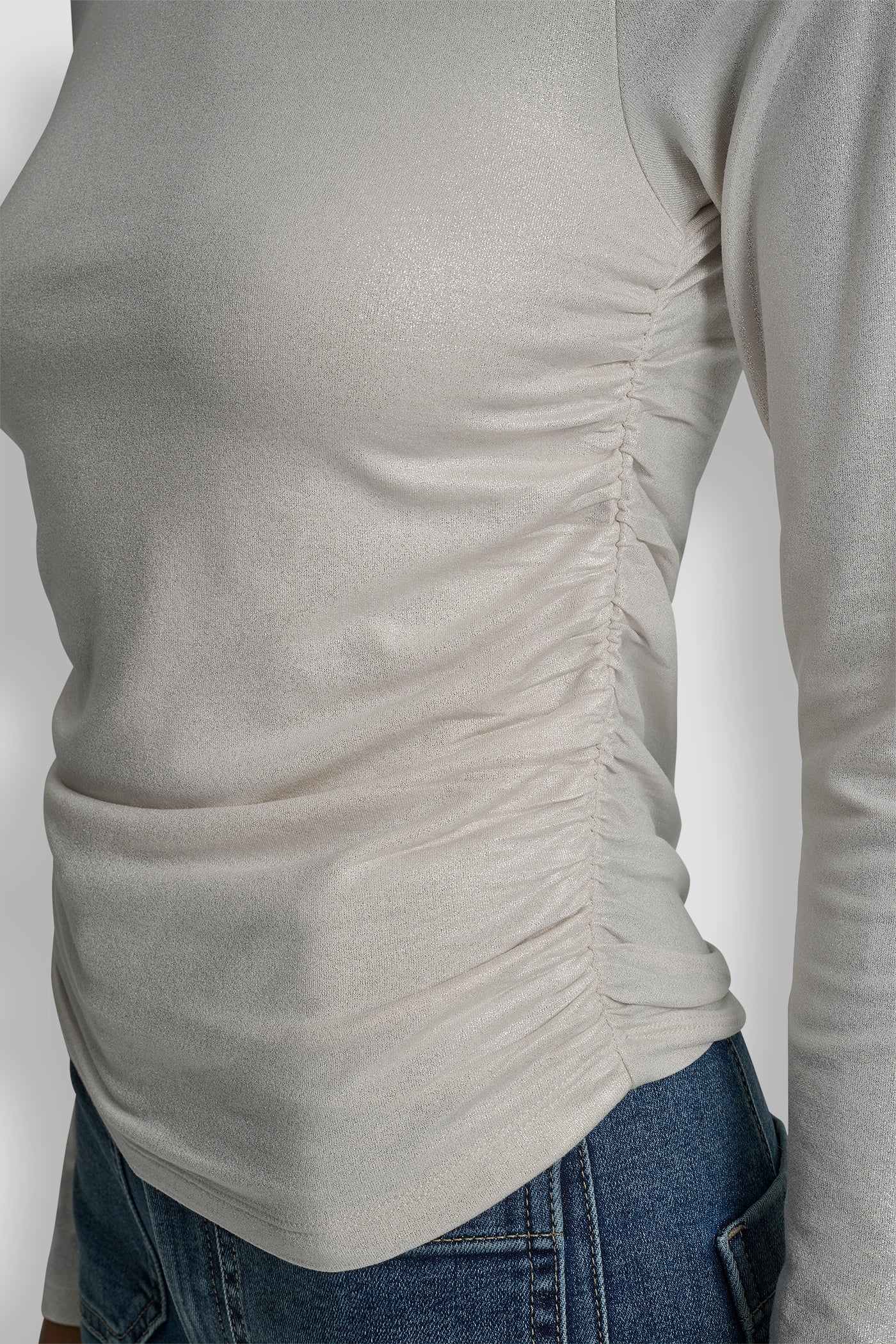 SIDE RUCHED HIGH NECK LONG SLEEVE TOP VIEW 4 | WOMEN'S SWEATERS & TOPS SIDE RUCHED HIGH NECK LONG SLEEVE TOP VIEW 4 | WOMEN'S SWEATERS & TOPS