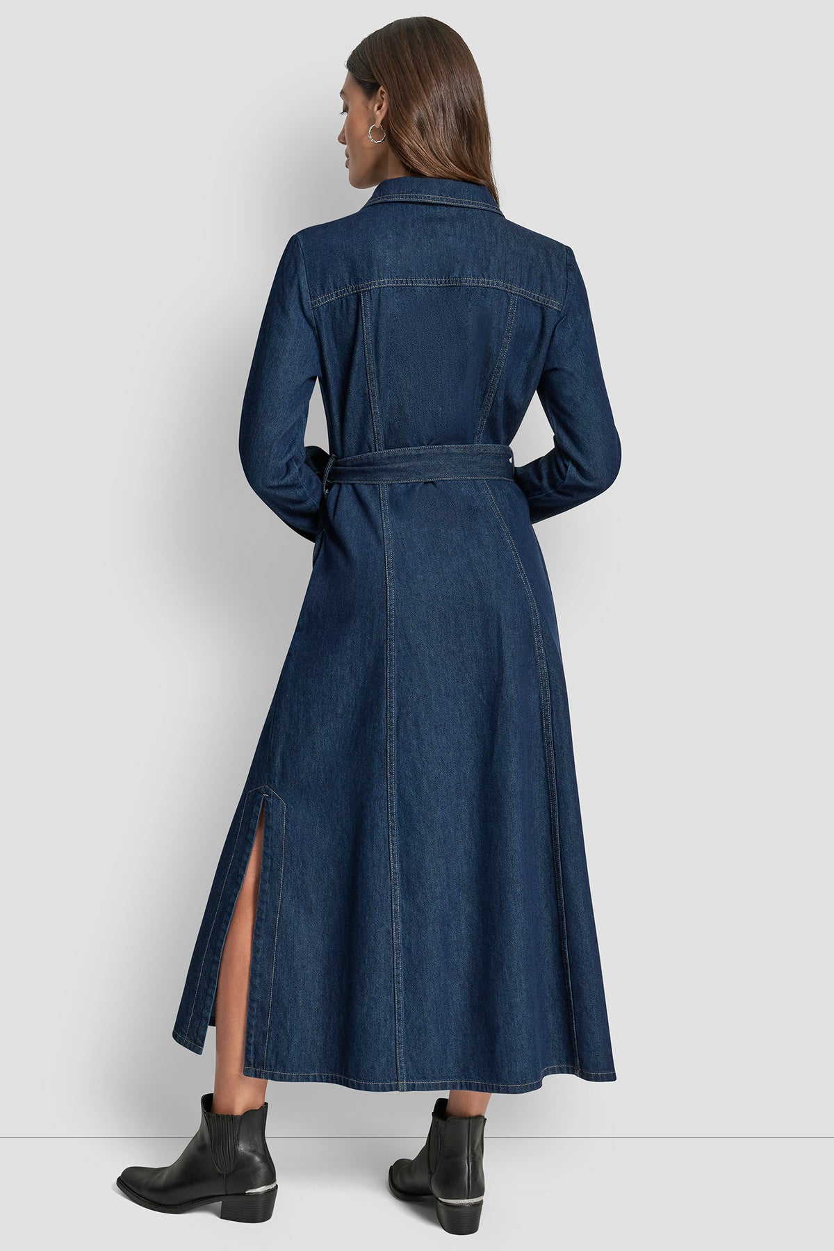 Self Belt Maxi Dress With Side Slits | Shirt Dress