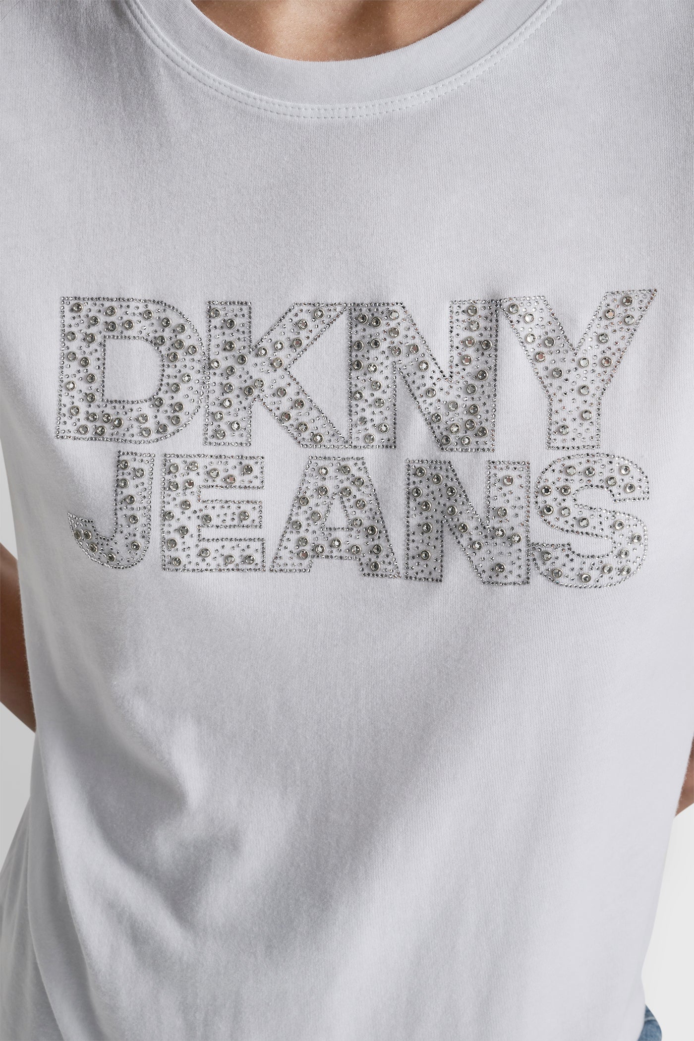 DKNY JEANS STACKED MINI RHINESTONE LOGO CREW NECK VIEW 4 | Tees & Tanks DKNY JEANS STACKED MINI RHINESTONE LOGO CREW NECK VIEW 4 | Tees & Tanks