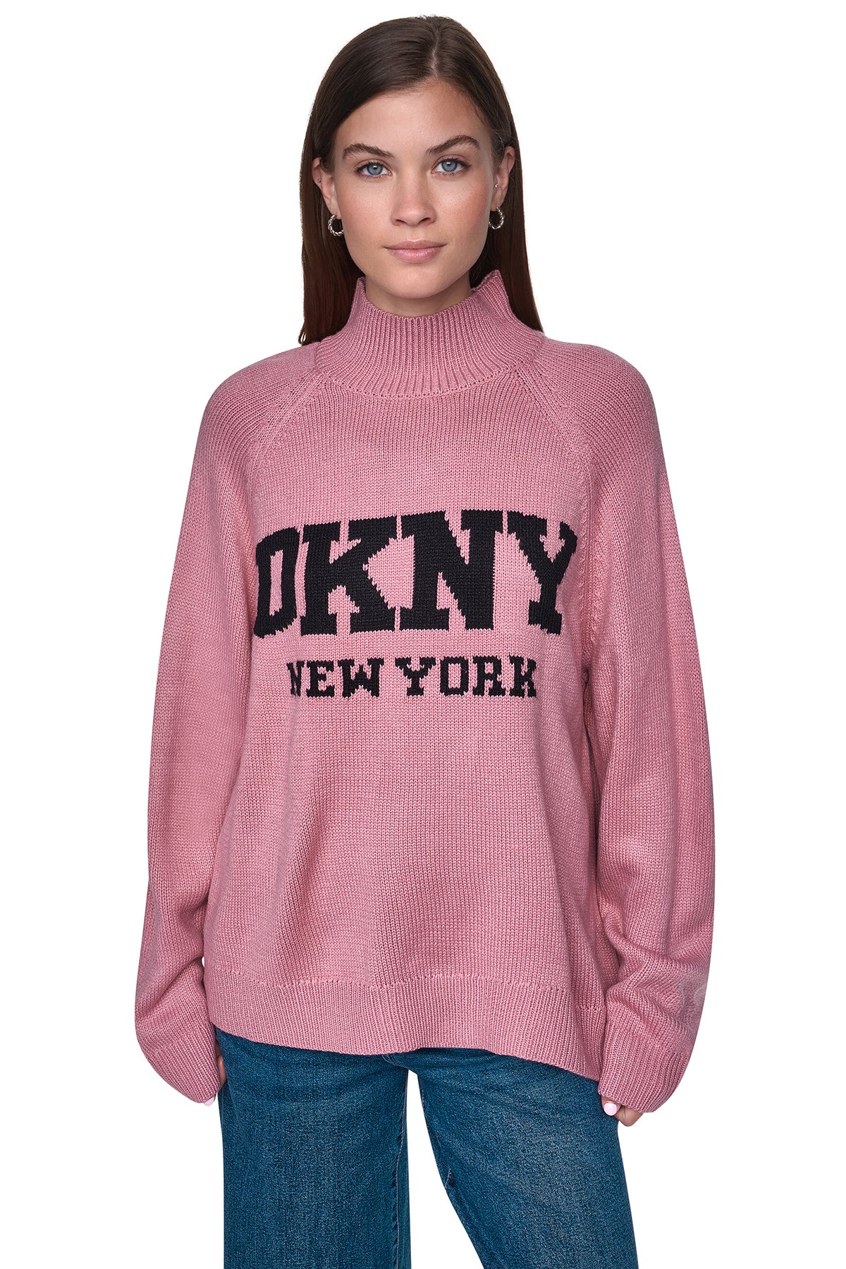 OVERSIZED MOCK NECK LOGO SWEATER View 2 | Fall Collection OVERSIZED MOCK NECK LOGO SWEATER View 2 | Fall Collection