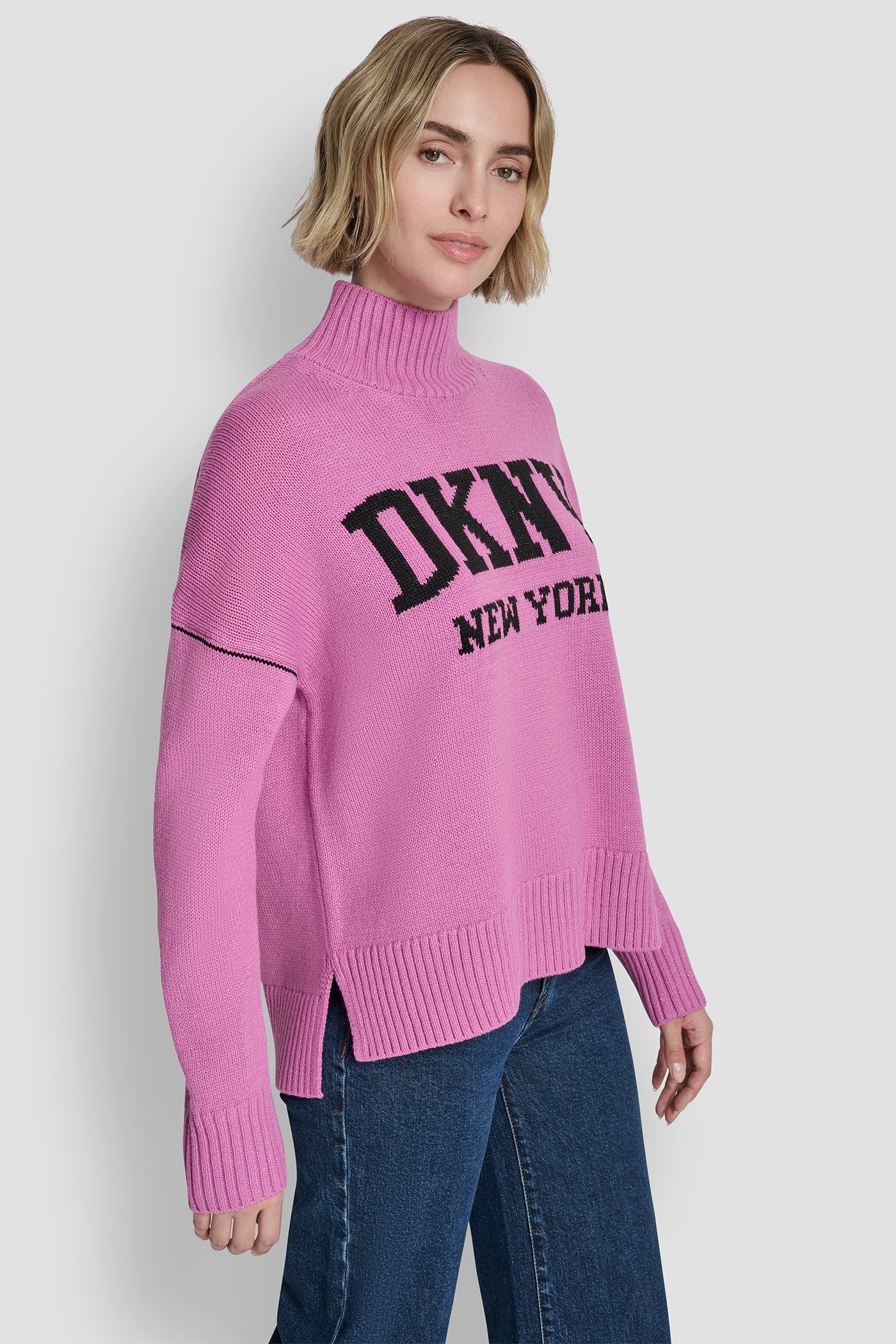 LOGO TURTLENECK HIGH LOW SWEATER VIEW 3 | WOMEN'S SWEATERS & TOPS LOGO TURTLENECK HIGH LOW SWEATER VIEW 3 | WOMEN'S SWEATERS & TOPS