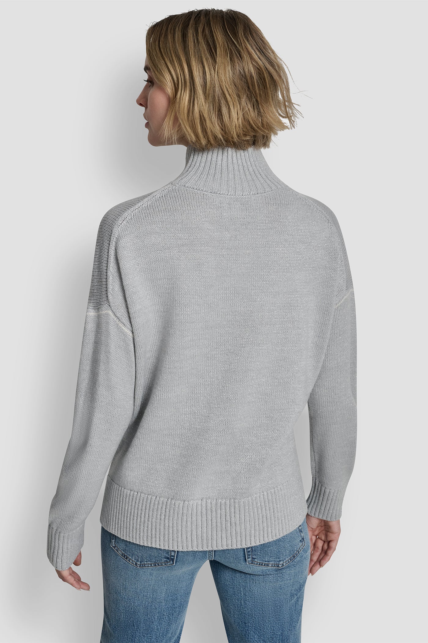 Logo Turtleneck High Low Sweater | Pullover | DKNY