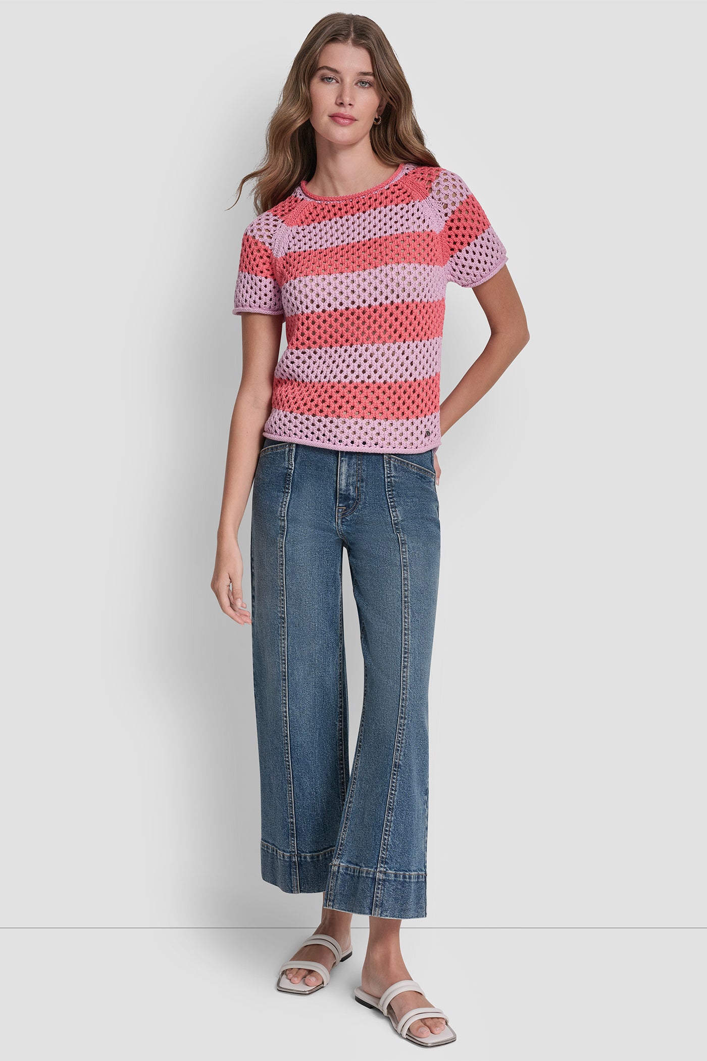 OPEN STITCH STRIPE SWEATER View 2 | Women's Clearance OPEN STITCH STRIPE SWEATER View 2 | Women's Clearance