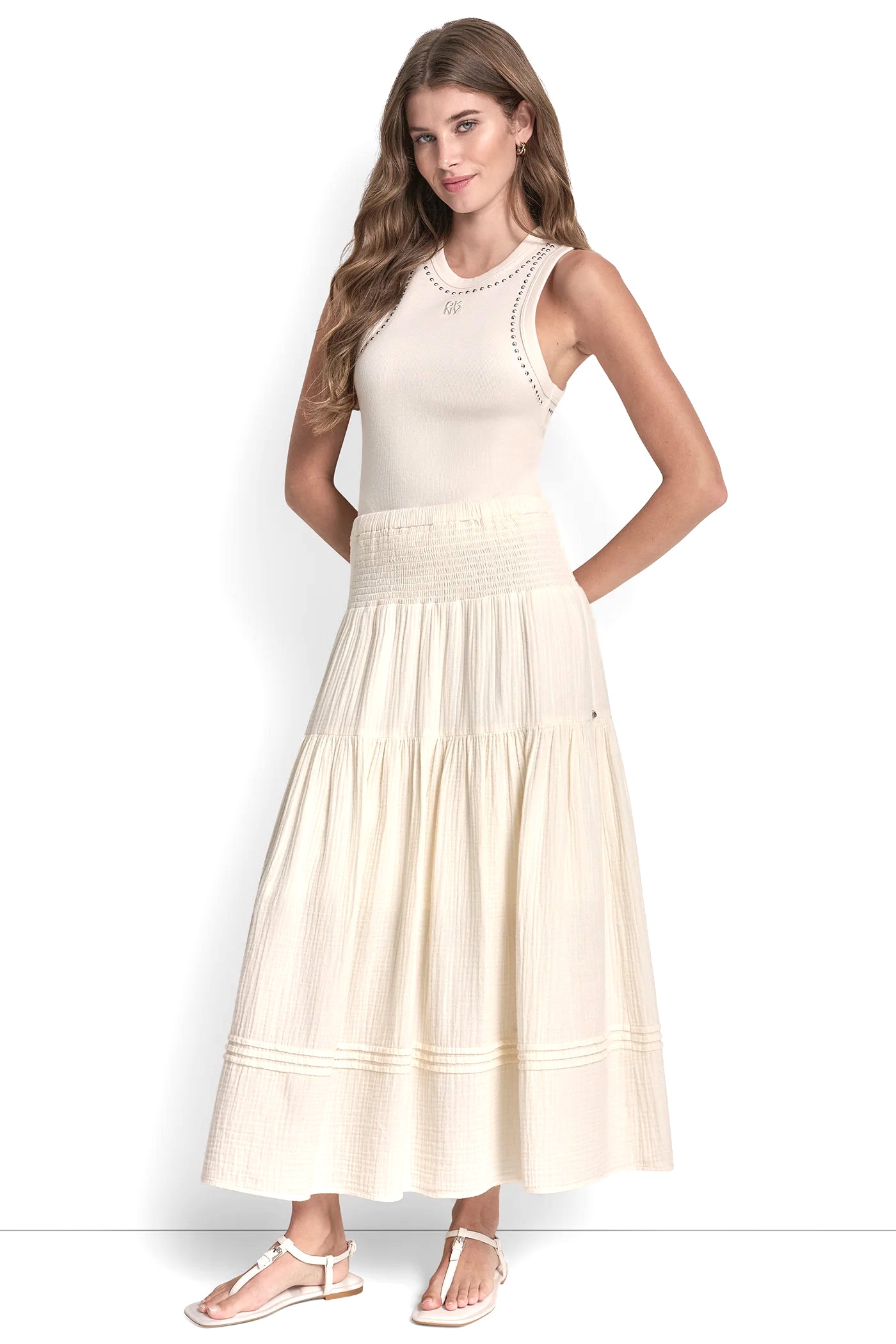 SMOCKED WAIST MAXI TIERED SKIRT VIEW 5 | Women's Clearance SMOCKED WAIST MAXI TIERED SKIRT VIEW 5 | Women's Clearance