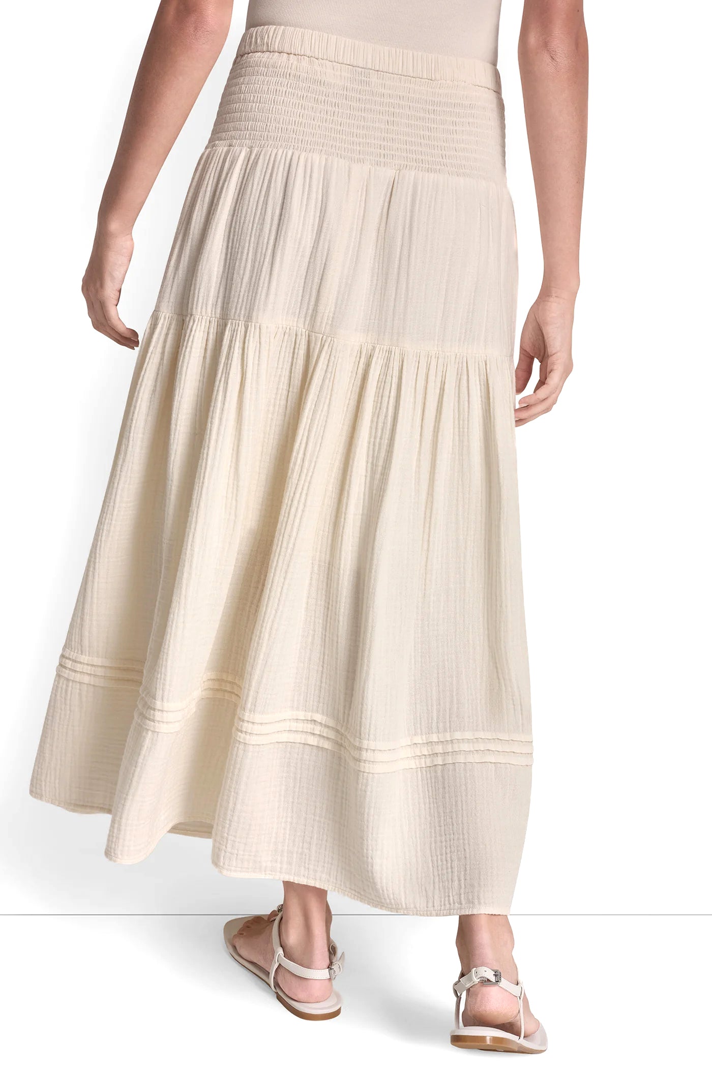 SMOCKED WAIST MAXI TIERED SKIRT VIEW 3 | Women's Clearance SMOCKED WAIST MAXI TIERED SKIRT VIEW 3 | Women's Clearance