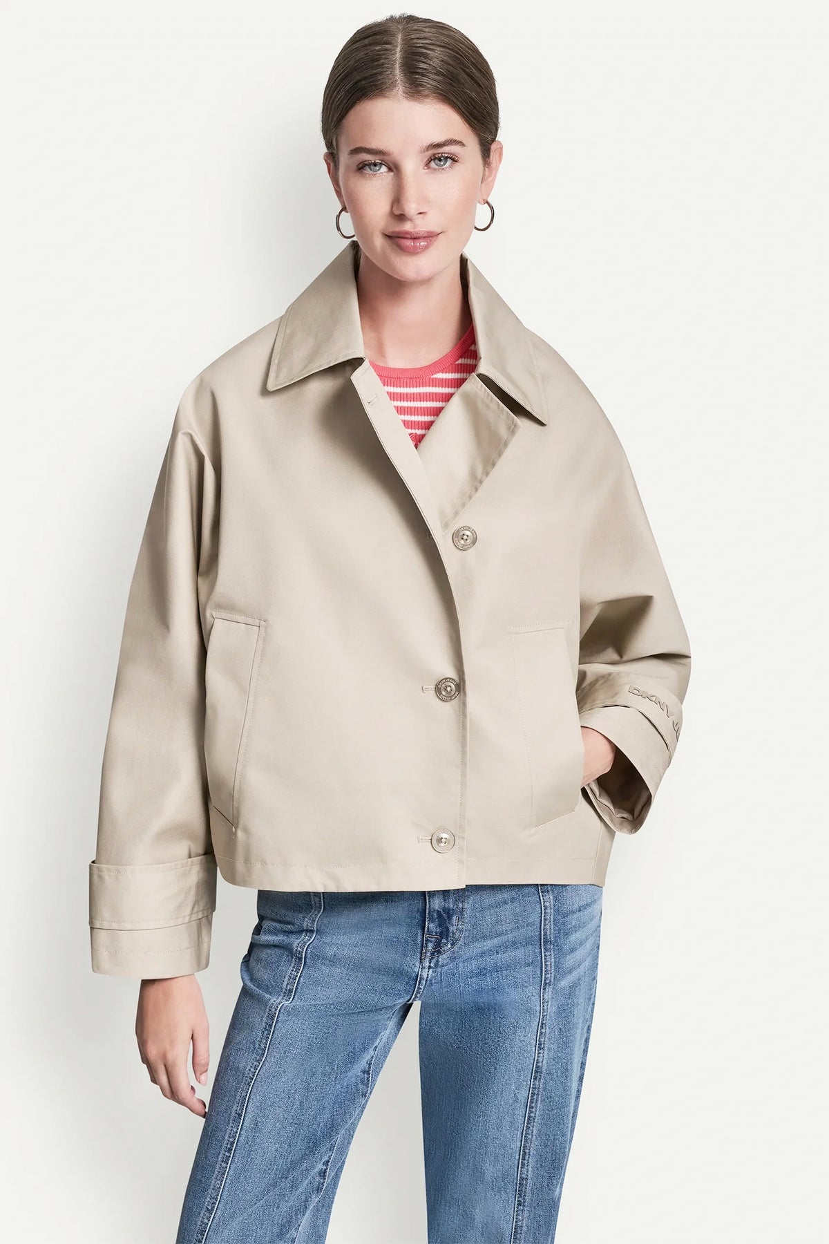 Single Breasted Military Short Trench | Trench | DKNY