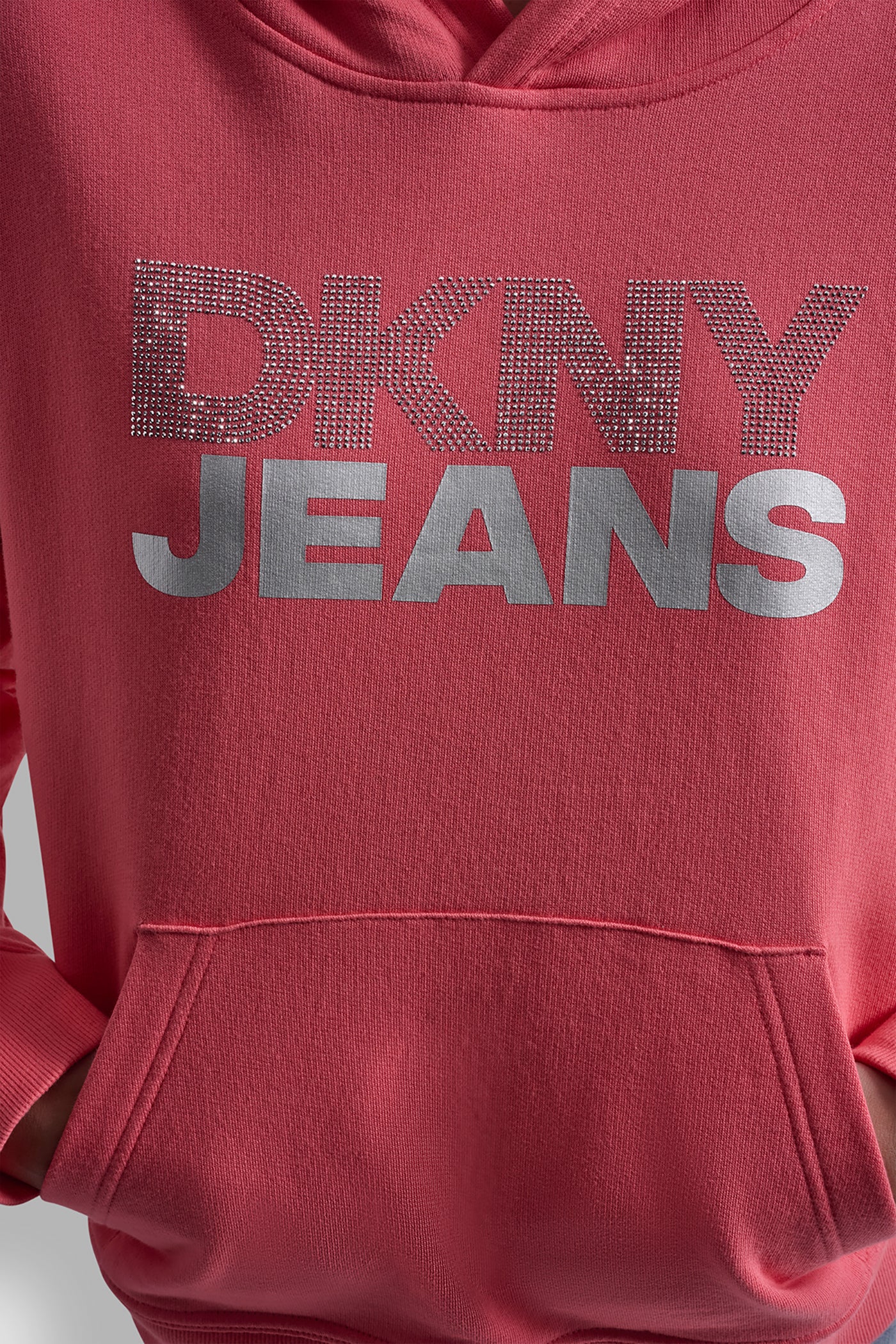 STACKED RHINESTONE FOIL LOGO HOODIE VIEW 2