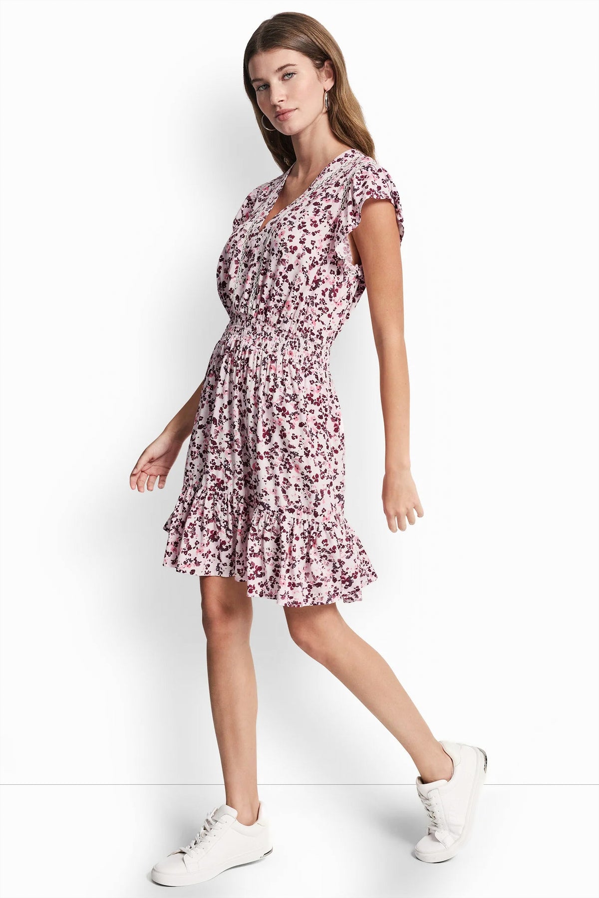 SMOCKED WAIST V-NECK DRESS View 2 | Dresses Under $100 SMOCKED WAIST V-NECK DRESS View 2 | Dresses Under $100