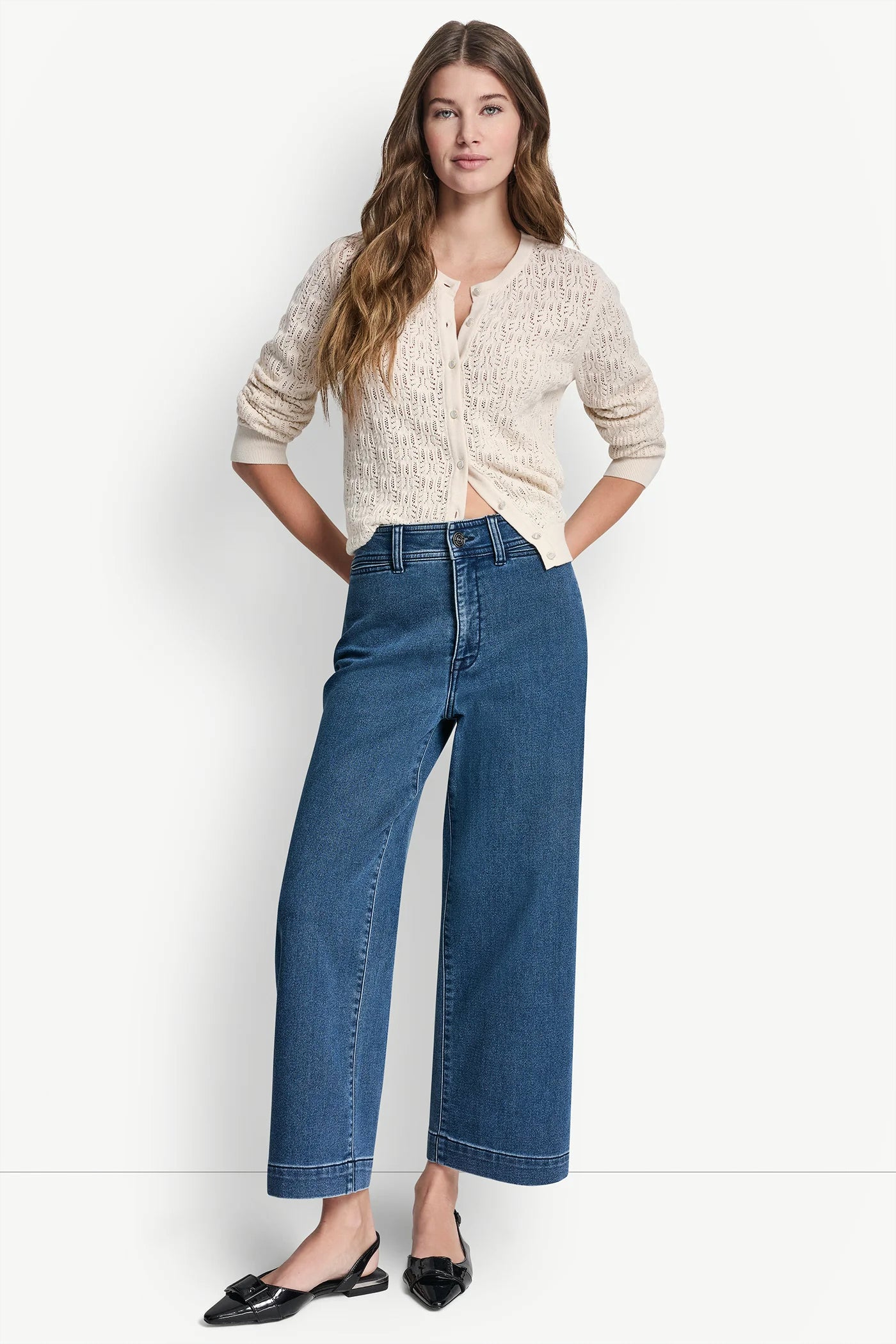 INDIGO TERRY CROPPED WIDE LEG VIEW 5 | Women's Clearance INDIGO TERRY CROPPED WIDE LEG VIEW 5 | Women's Clearance